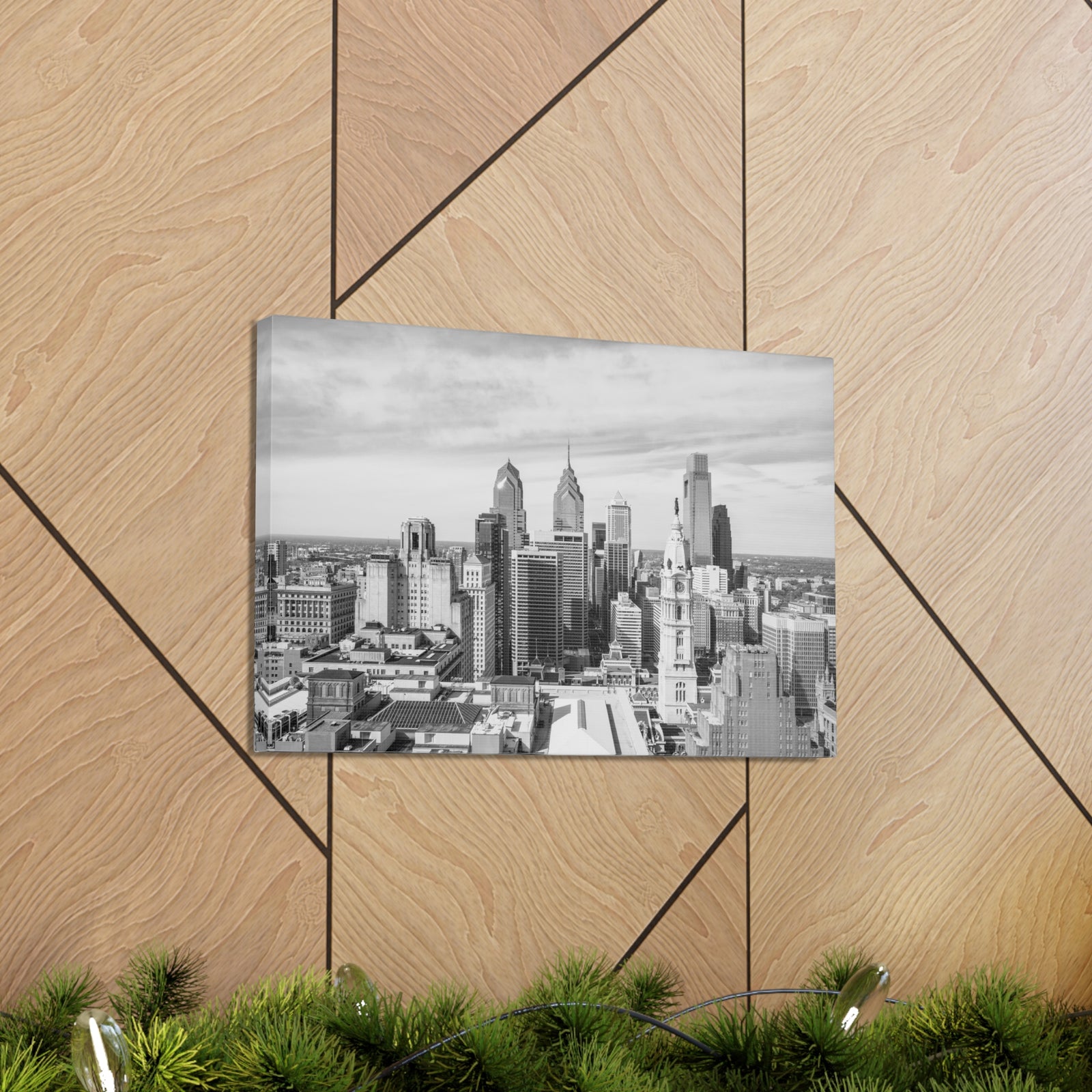Philadelphia Black And White Skyline Canvas Artwork High-Quality Breathtaking Stunning Cityscape for Home Decor Ready to Hang-Express Your Love Gifts