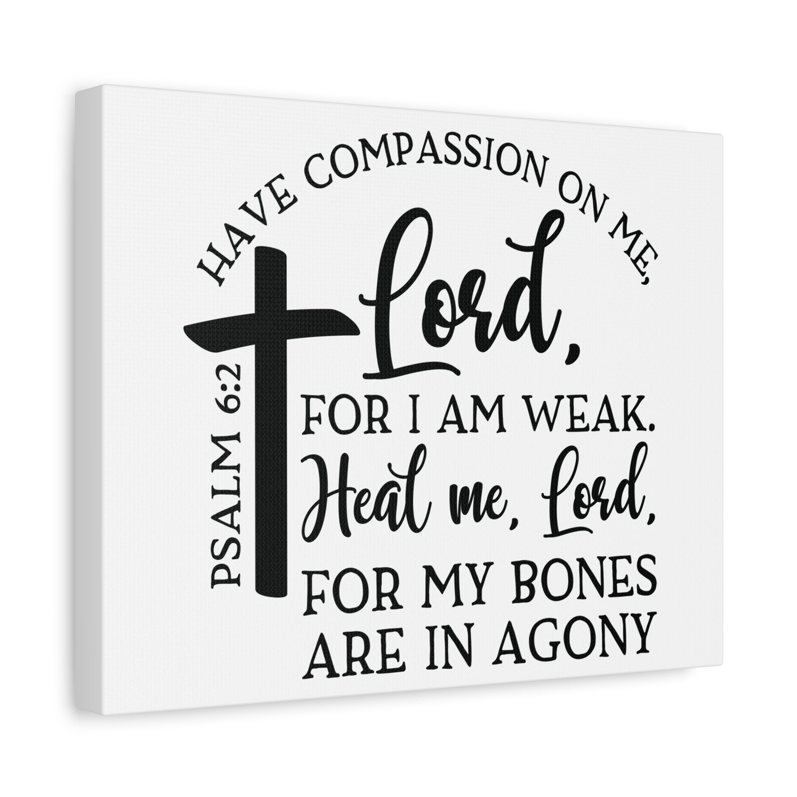 Scripture Canvas Heal Me Lord Psalm 6:2 Christian Wall Art Bible Verse Print Ready to Hang-Express Your Love Gifts