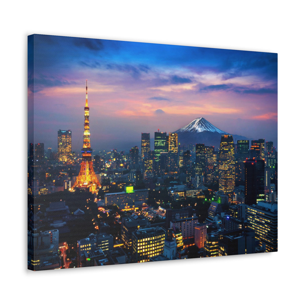 Tokyo Night Skyline Canvas Artwork High-Quality Breathtaking Stunning Cityscape for Home Decor Ready to Hang-Express Your Love Gifts