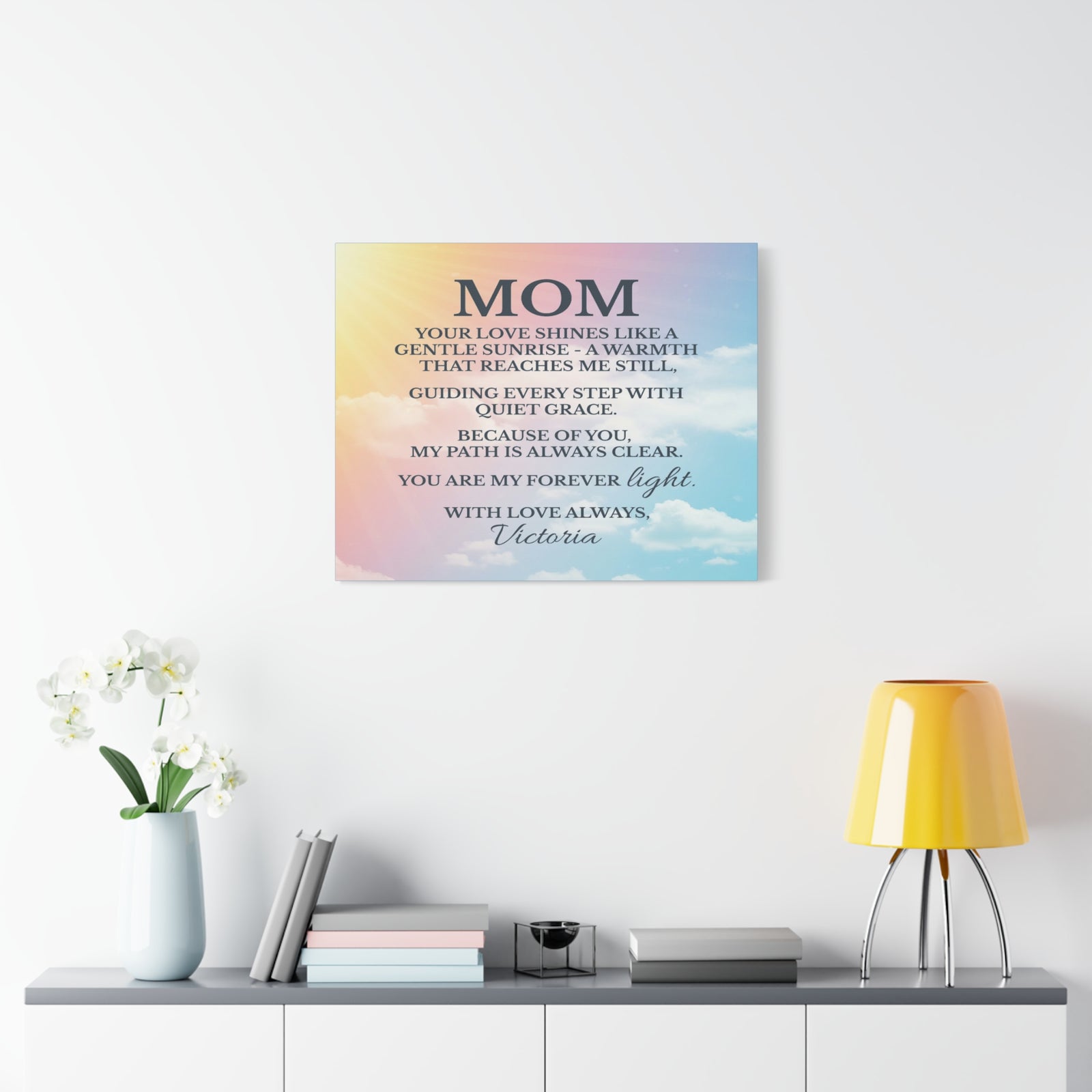 Personalized To Mom Your Love Lights My WayCustom Canvas Wall Art-Express Your Love Gifts