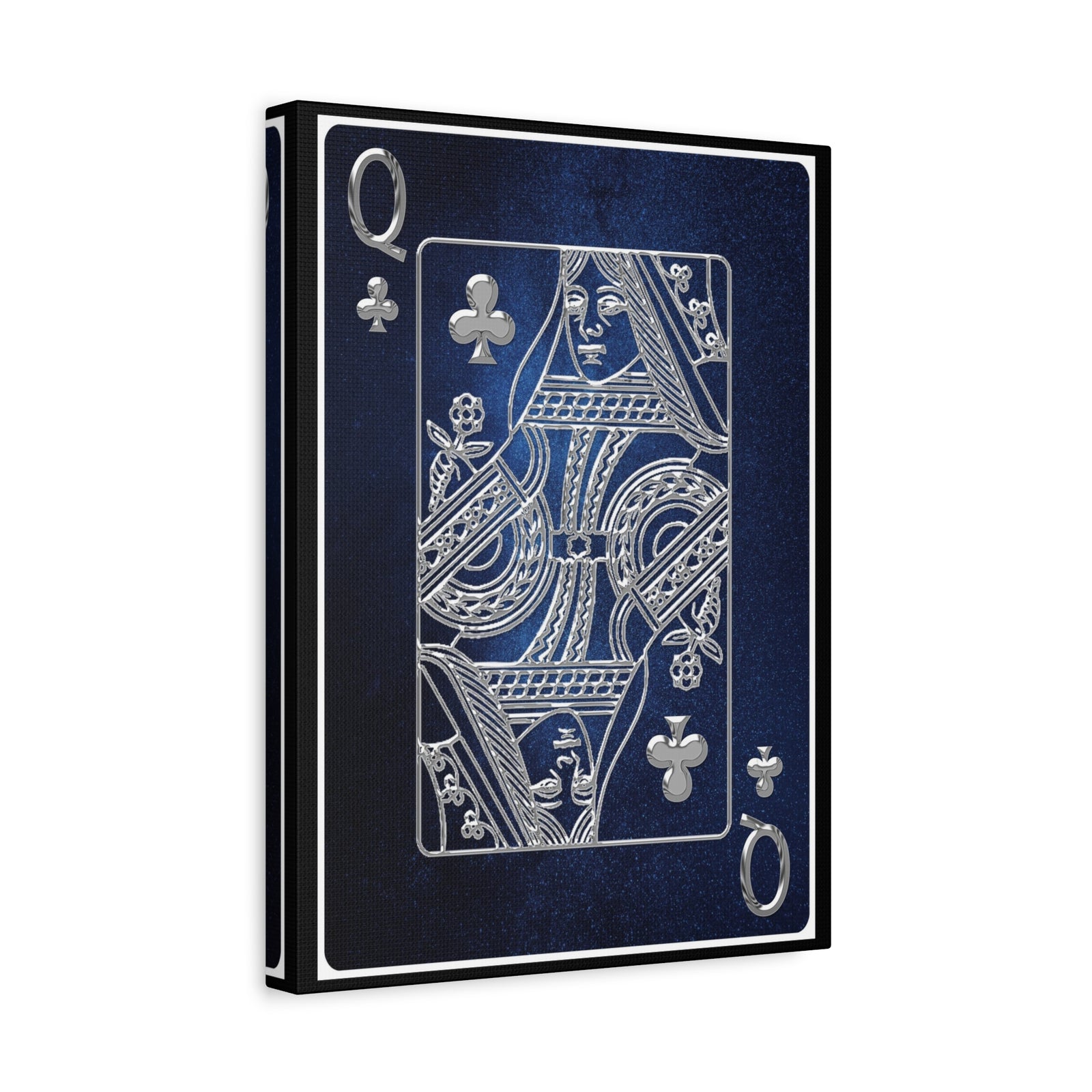 Queen Of Clubs Space Background Playing Card Canvas Wall Art for Home Decor Ready-to-Hang-Express Your Love Gifts