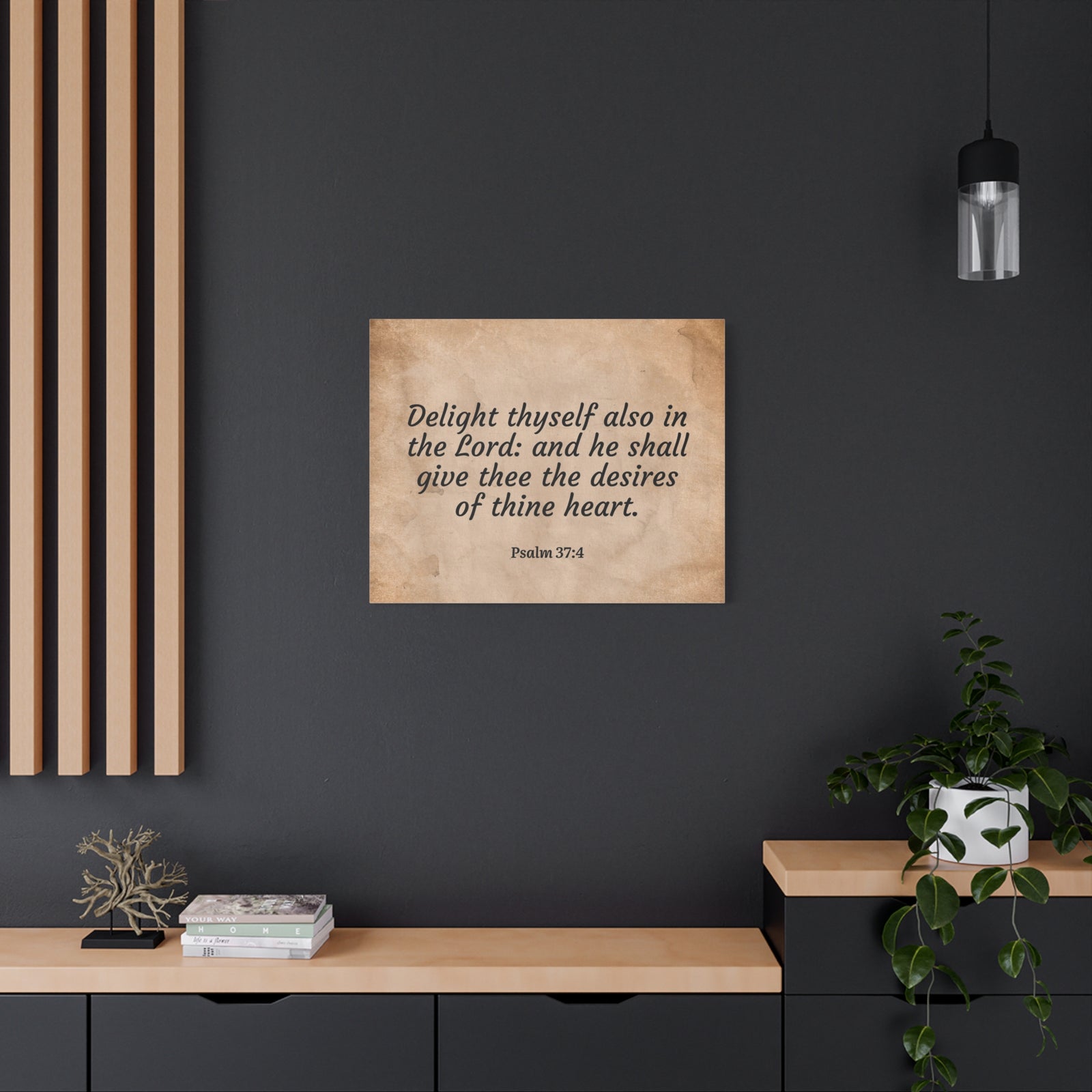 Scripture Walls Desires Of Thine Heart Psalm 37:4 Bible Verse Canvas Christian Wall Art Ready to Hang-Express Your Love Gifts