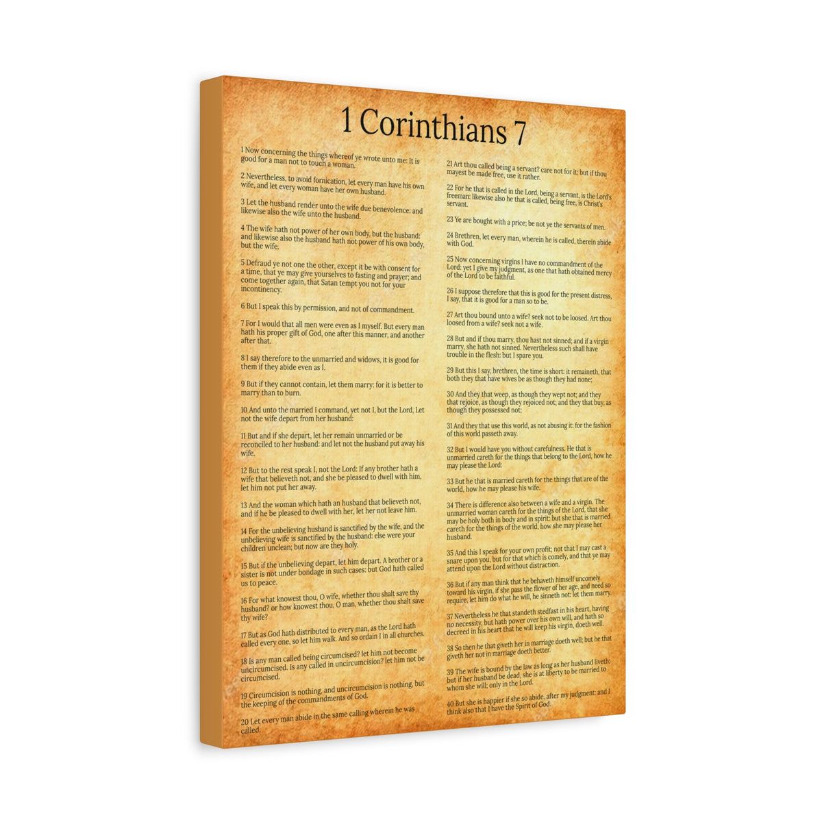 Scripture Walls 1 Corinthians 7 Marriage Chapter Gold Christian Wall Art Print Ready to Hang Unframed-Express Your Love Gifts