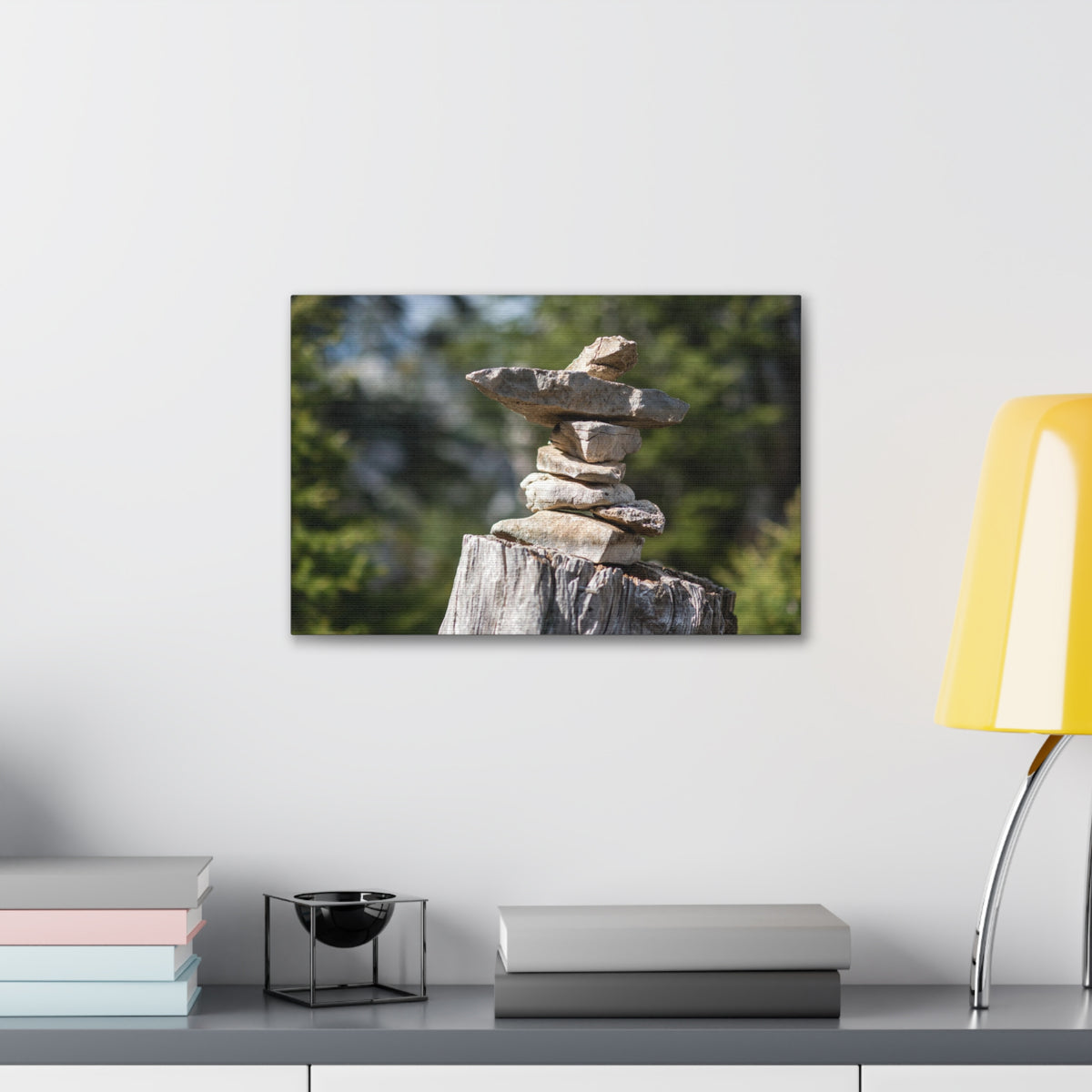 Stones Trail as Marker Forest Floral Nature Photography Canvas Wall Art for Home Decor Ready-to-Hang-Express Your Love Gifts