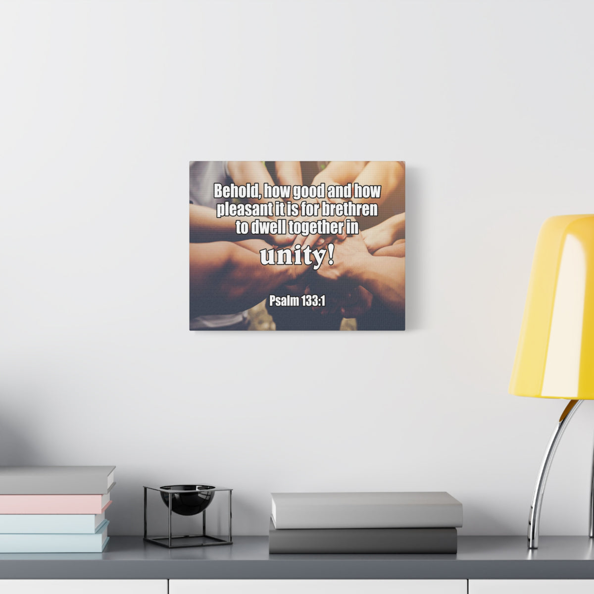 Scripture Canvas Unity Psalm 133:1 Christian Wall Art Bible Verse Print Ready to Hang-Express Your Love Gifts