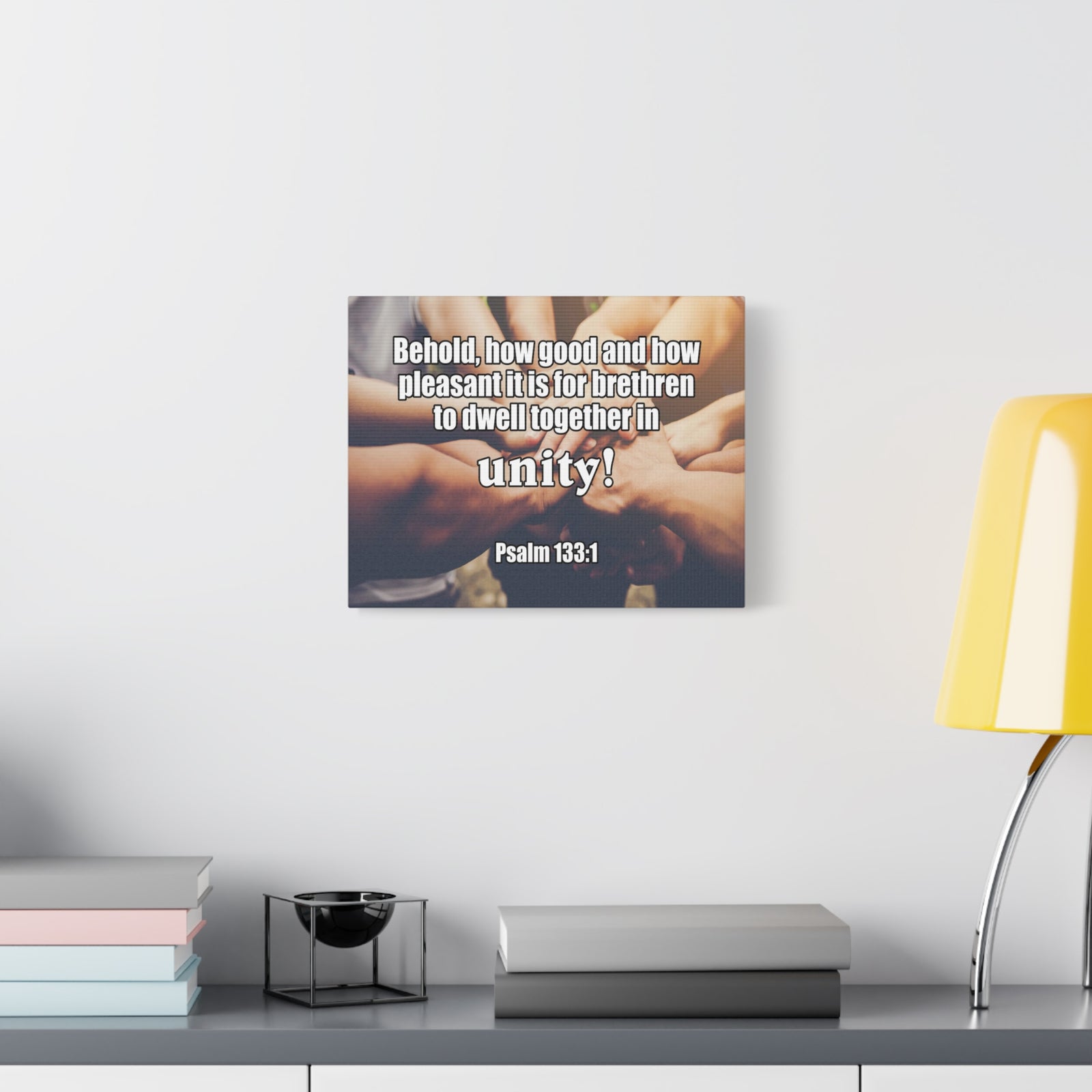 Scripture Canvas Unity Psalm 133:1 Christian Wall Art Bible Verse Print Ready to Hang-Express Your Love Gifts
