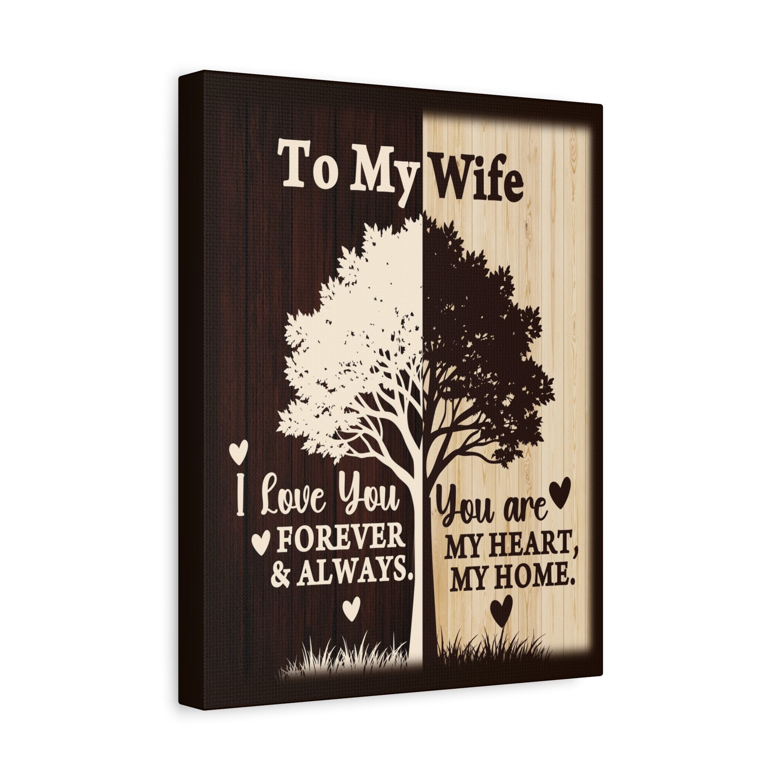 To My Wife Heart and Home Canvas Wall Art - A Timeless Gift of Love-Express Your Love Gifts
