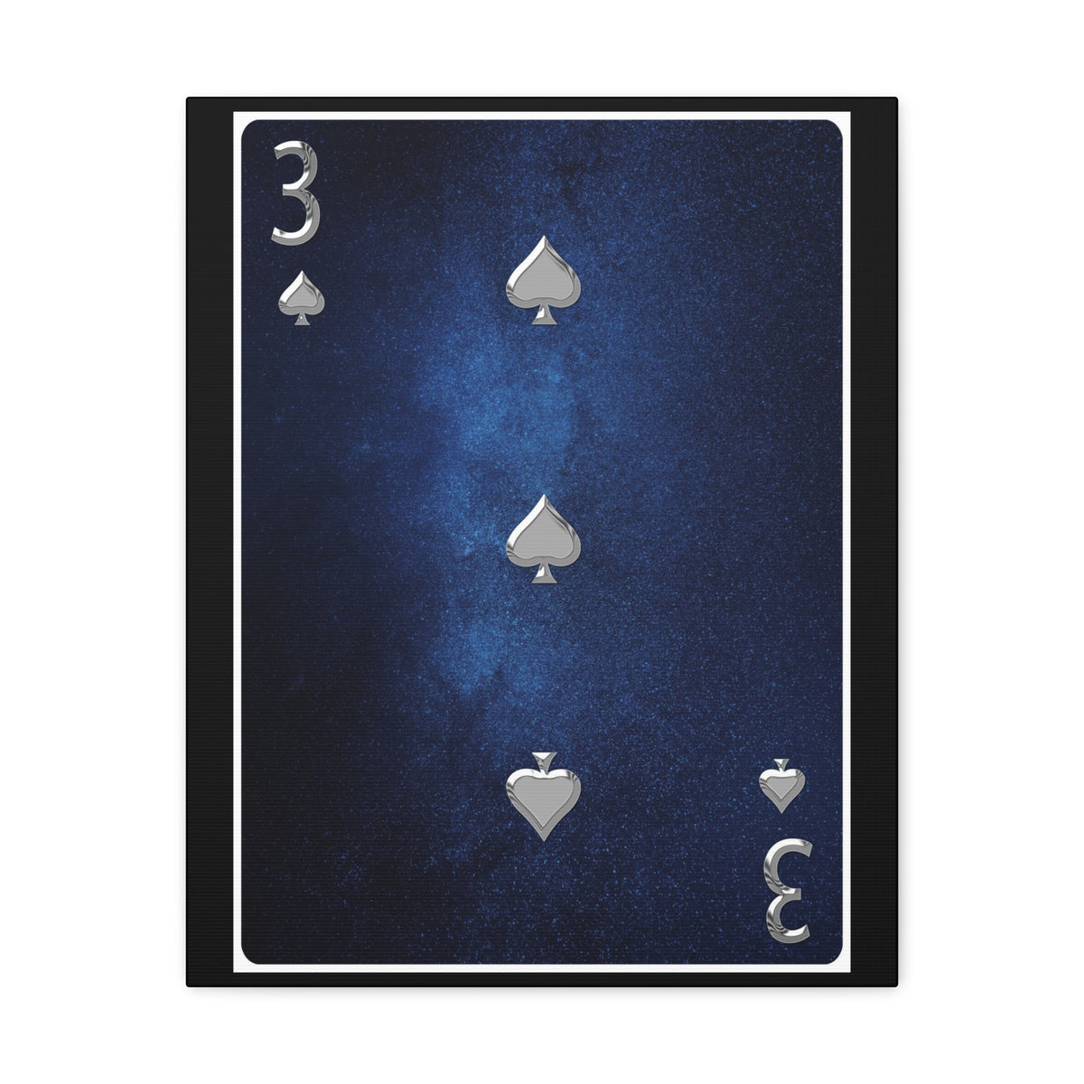 Three Of Spades Space Background Playing Card Canvas Wall Art for Home Decor Ready-to-Hang-Express Your Love Gifts
