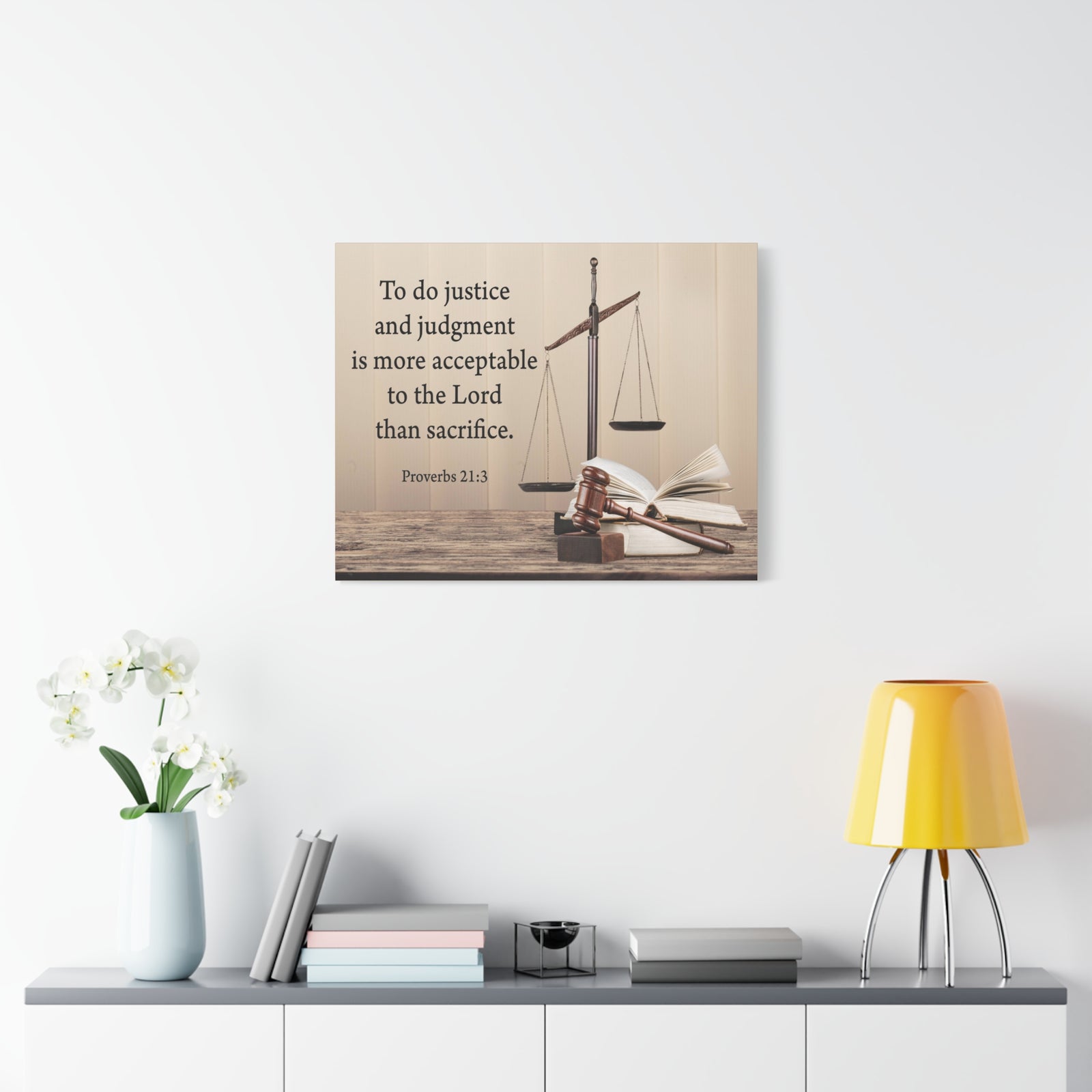 Scripture Walls Judgment and Justice Proverbs 21:3 Bible Verse Canvas Christian Wall Art Ready to Hang-Express Your Love Gifts
