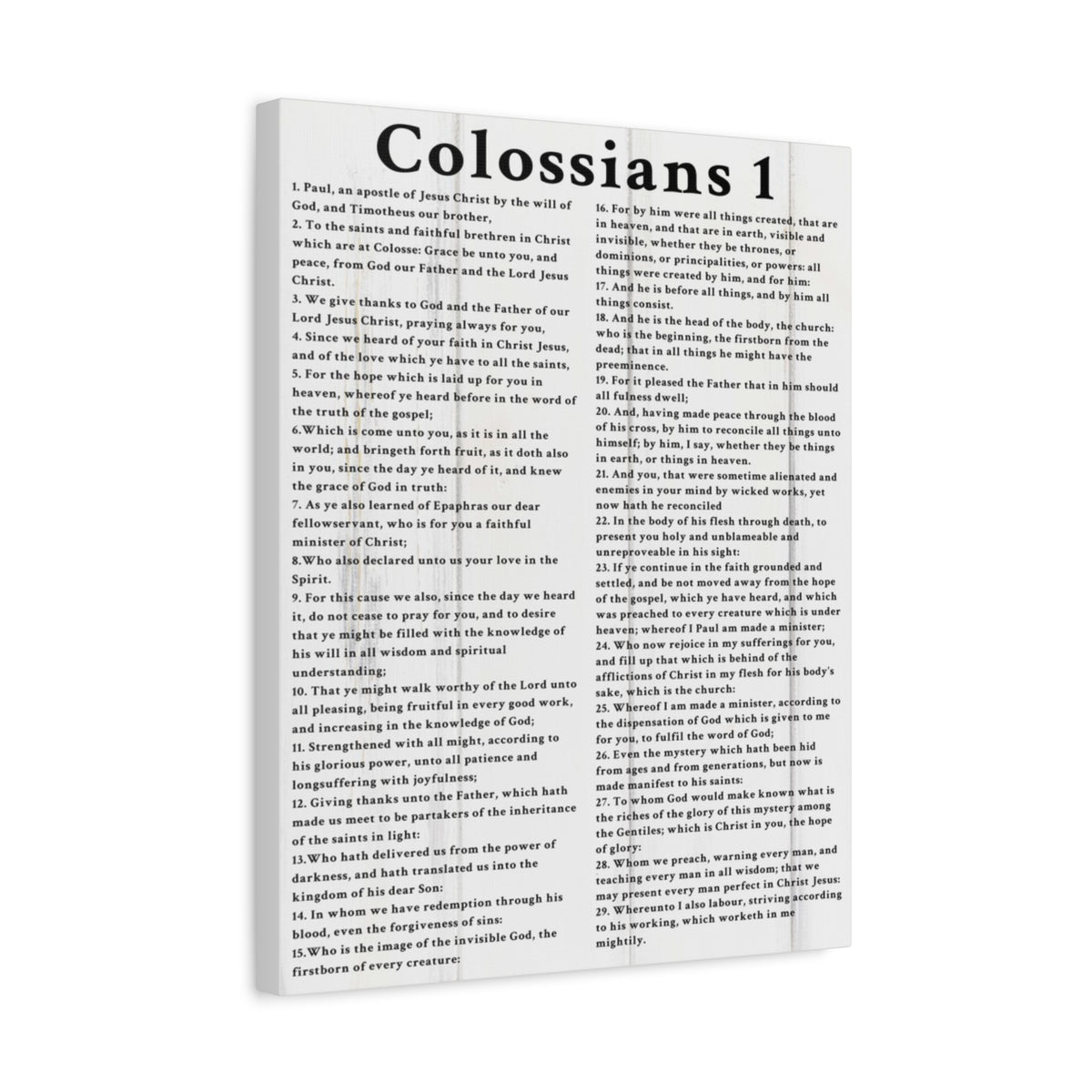 Scripture Walls Colossians 1 White Bible Verse Canvas Christian Wall Art Ready to Hang Unframed-Express Your Love Gifts