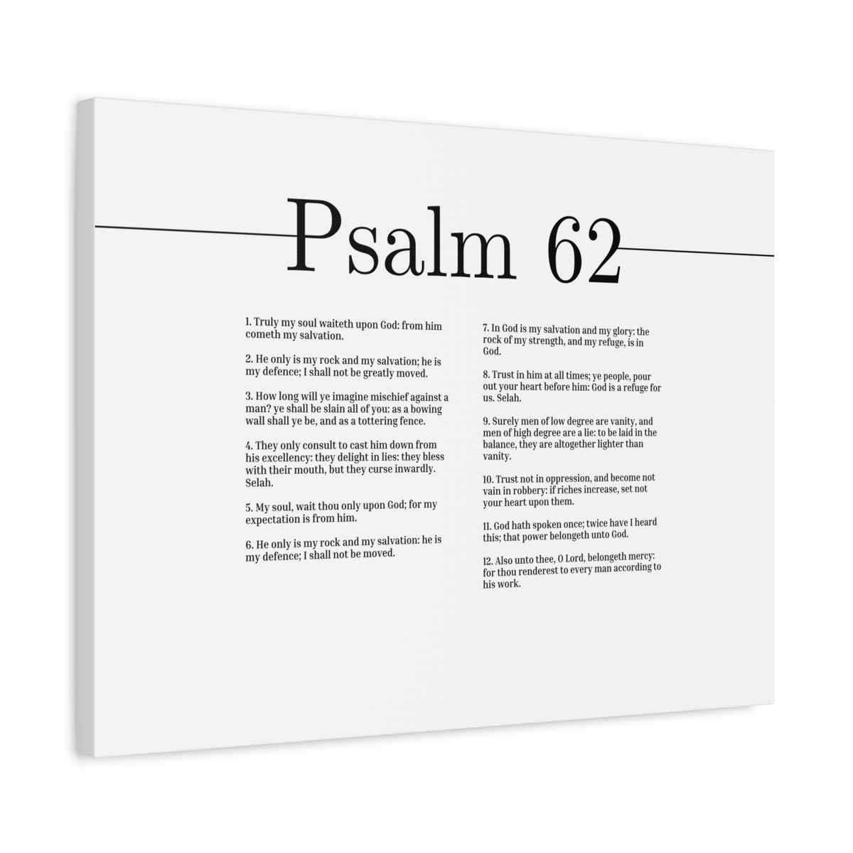Scripture Canvas My Soul Waiteth Upon God Psalm 62 Christian Wall Art Bible Verse Print Ready to Hang-Express Your Love Gifts