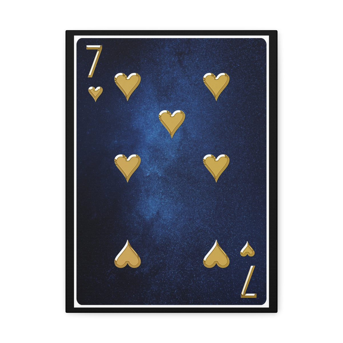Seven Of Hearts Space Background Playing Card Canvas Wall Art for Home Decor Ready-to-Hang-Express Your Love Gifts