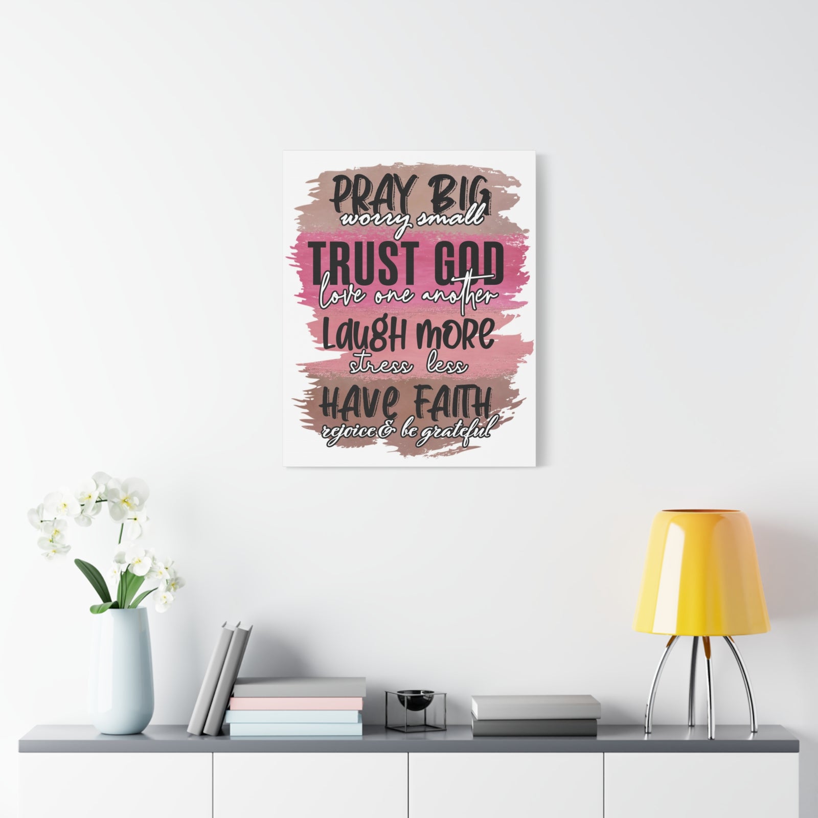 Scripture Canvas Pray Big, Trust God Psalm 37:3 Christian Wall Art Bible Verse Print Ready to Hang-Express Your Love Gifts