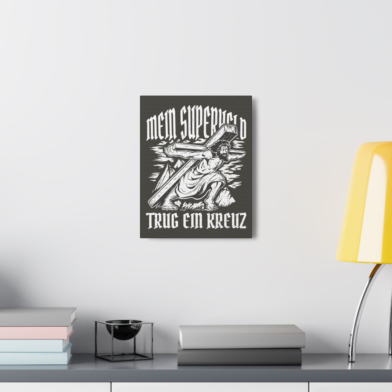 Scripture Walls My Superhero German Bible Verse Canvas Christian Wall Art Ready to Hang Unframed-Express Your Love Gifts