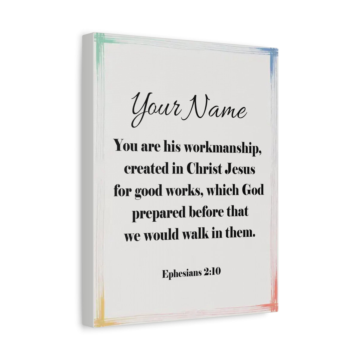 Scripture Walls Personalized Ephesians 2:10 Bible Chapter Canvas Christian Wall Art Ready to Hang-Express Your Love Gifts