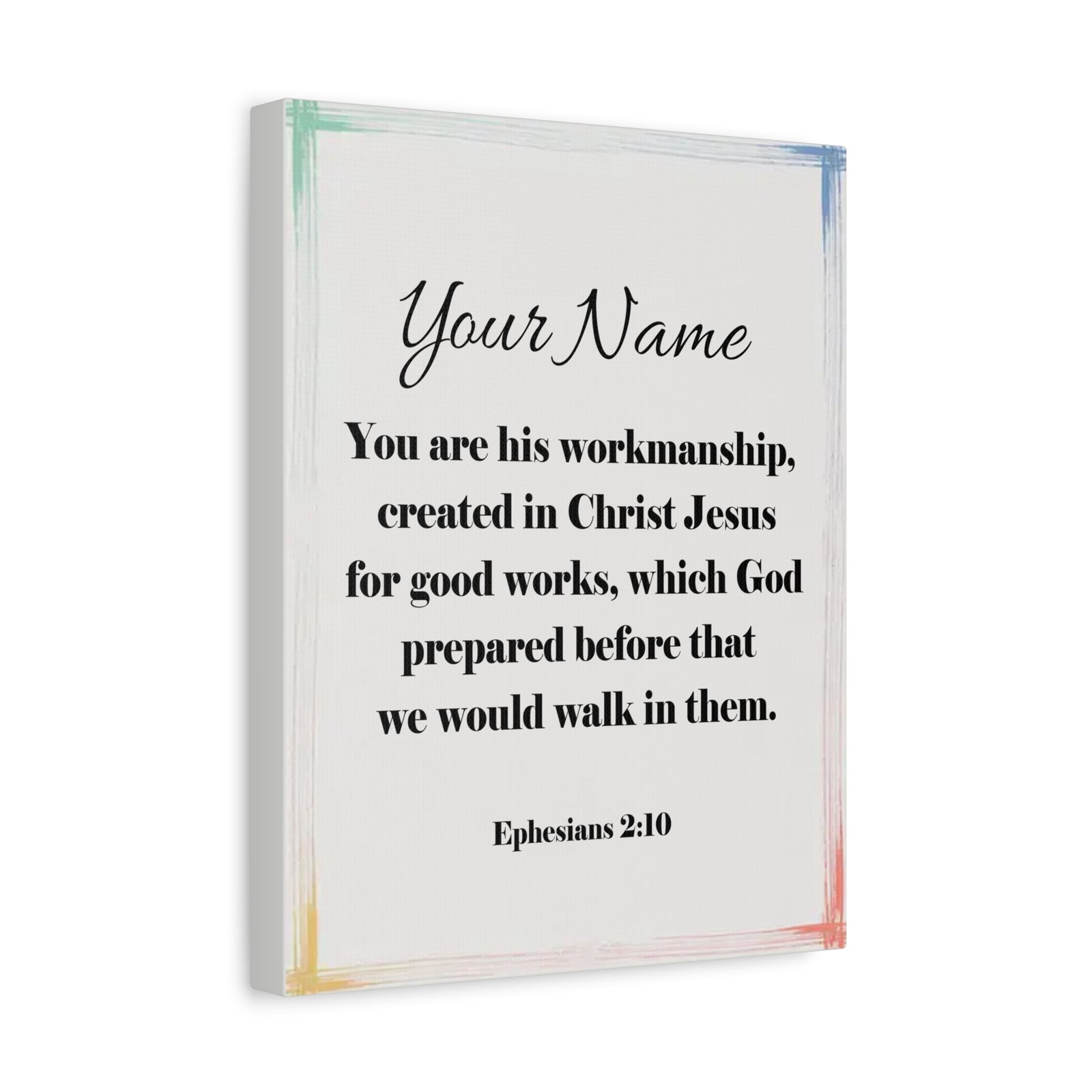 Scripture Walls Personalized Ephesians 2:10 Bible Chapter Canvas Christian Wall Art Ready to Hang-Express Your Love Gifts