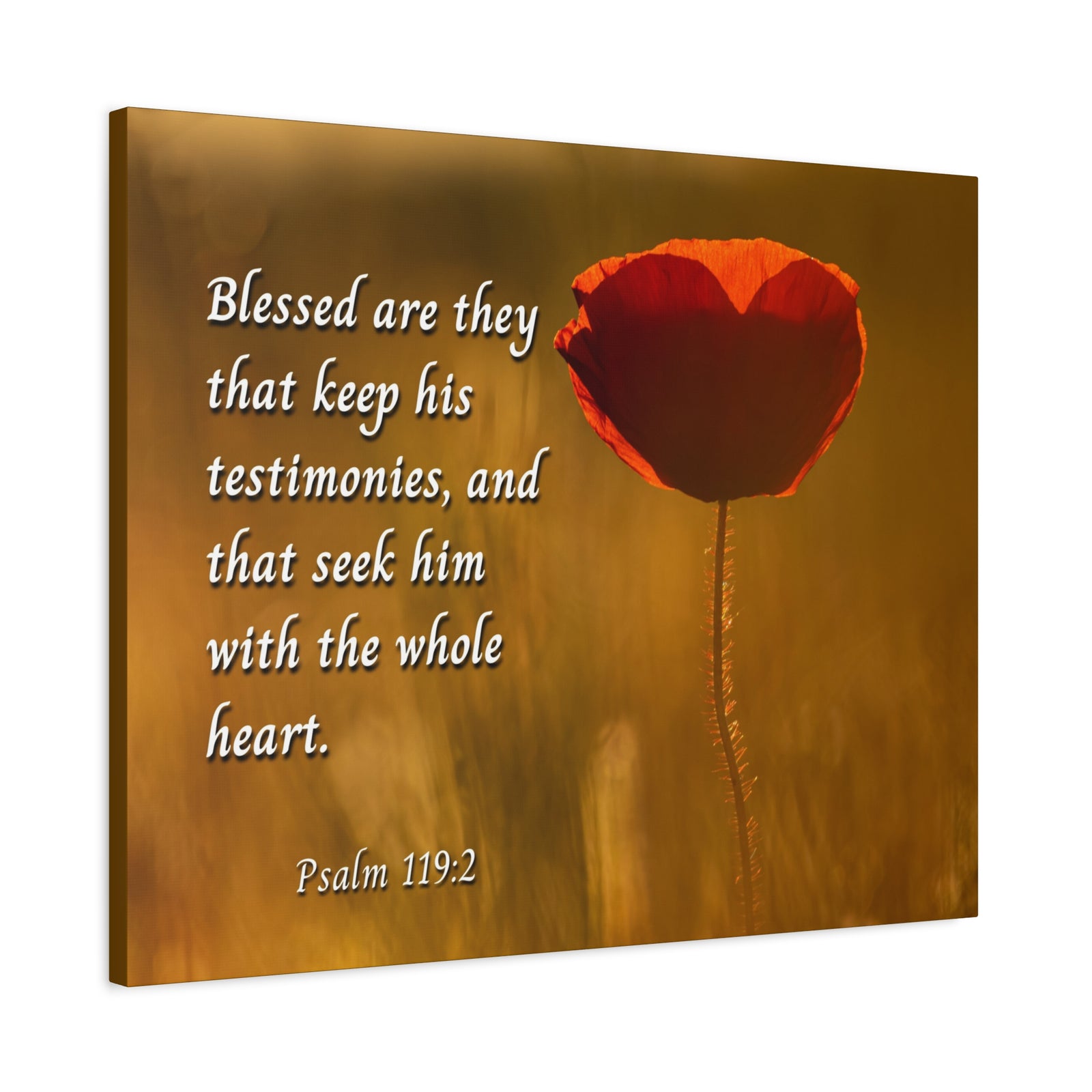Scripture Canvas Seek God Psalm 119:2 Christian Wall Art Bible Verse Print Ready to Hang-Express Your Love Gifts