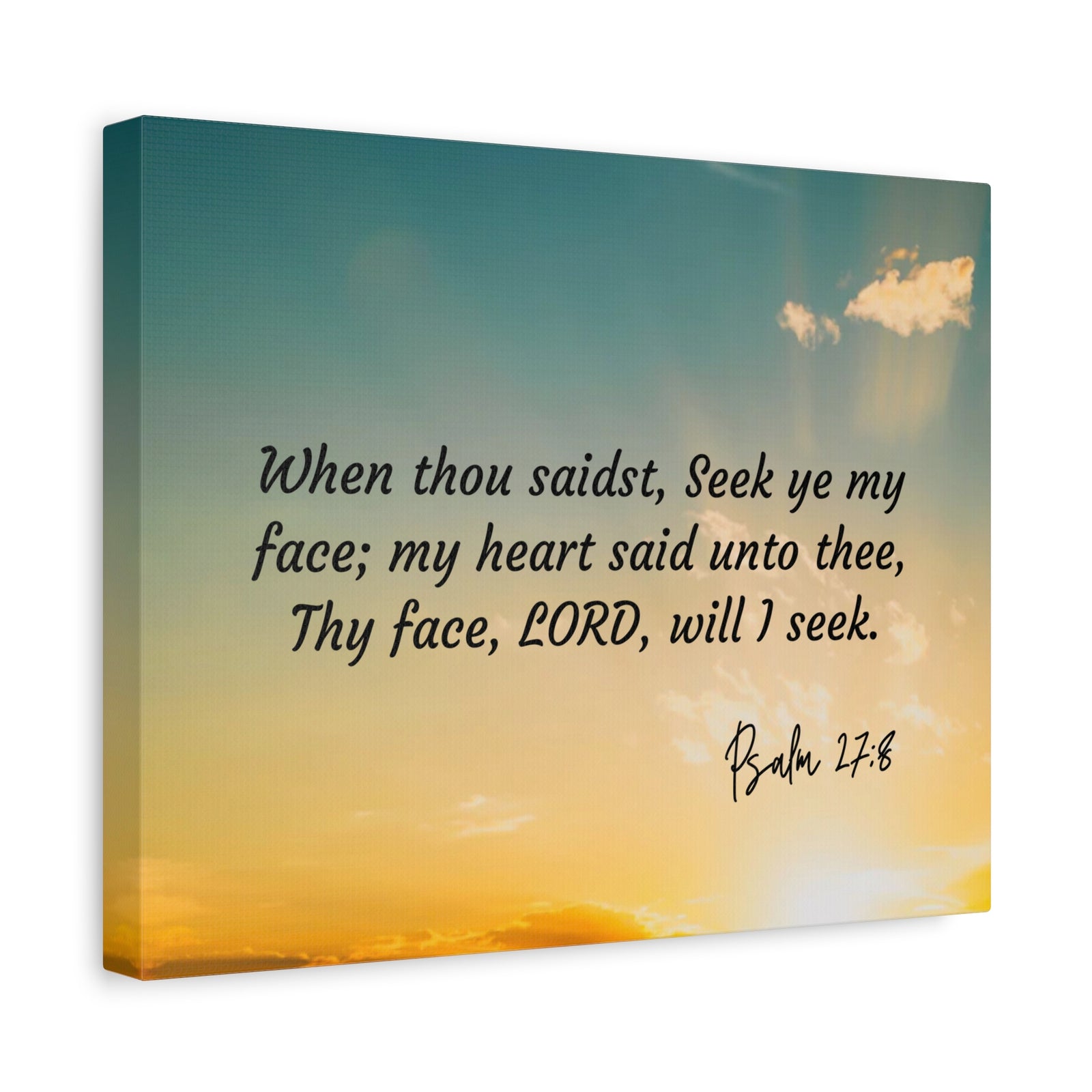 Scripture Walls Seek Psalms 27:8 Bible Verse Canvas Christian Wall Art Ready to Hang-Express Your Love Gifts