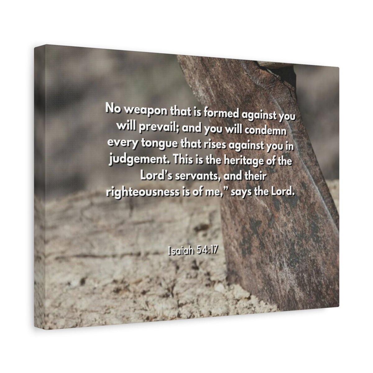 Scripture Canvas No Weapon Formed Isaiah 54:17 Christian Wall Art Bible Verse Print Ready to Hang-Express Your Love Gifts