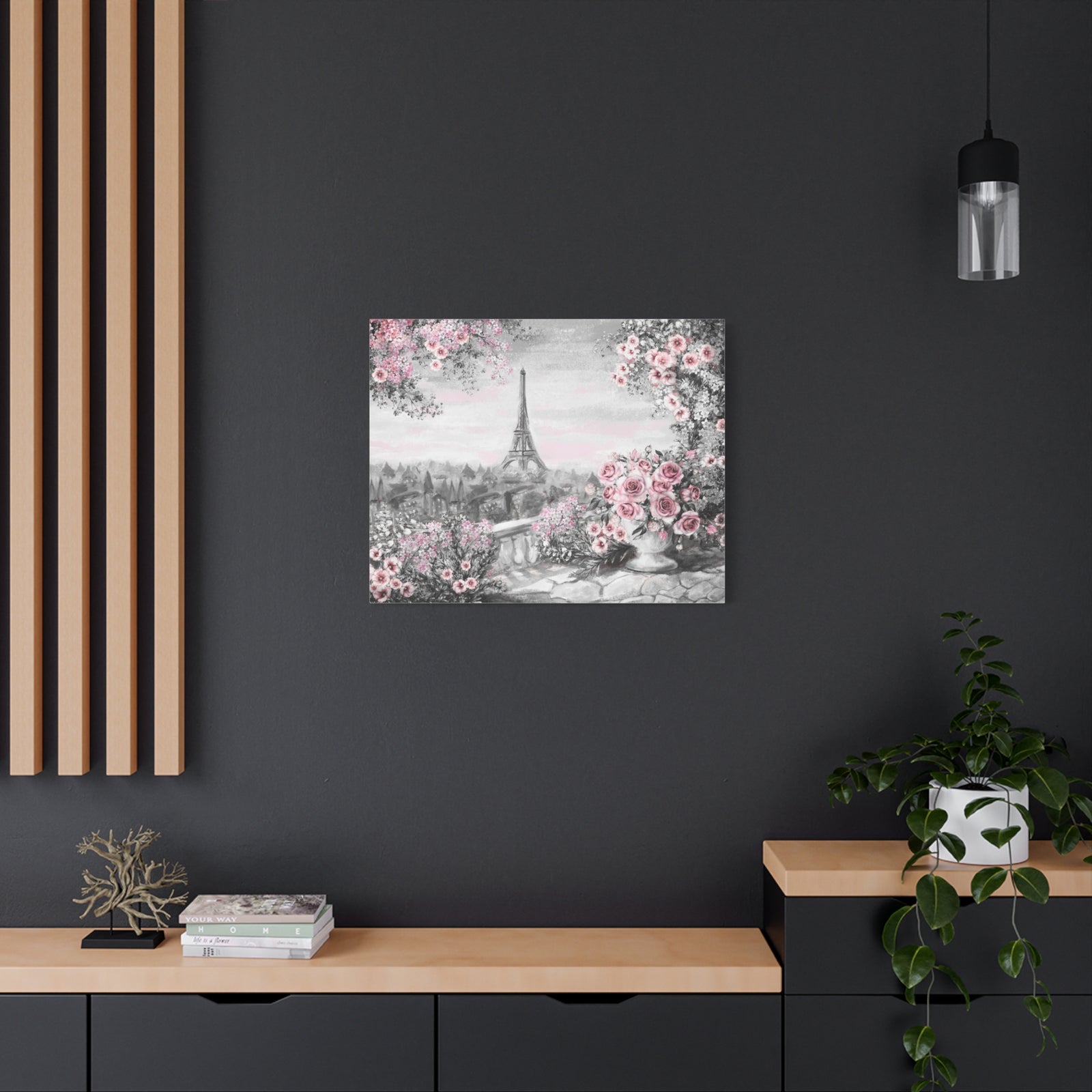 Paris Pink Rose France Canvas Artwork High-Quality Breathtaking French City for Home Decor Ready to Hang-Express Your Love Gifts