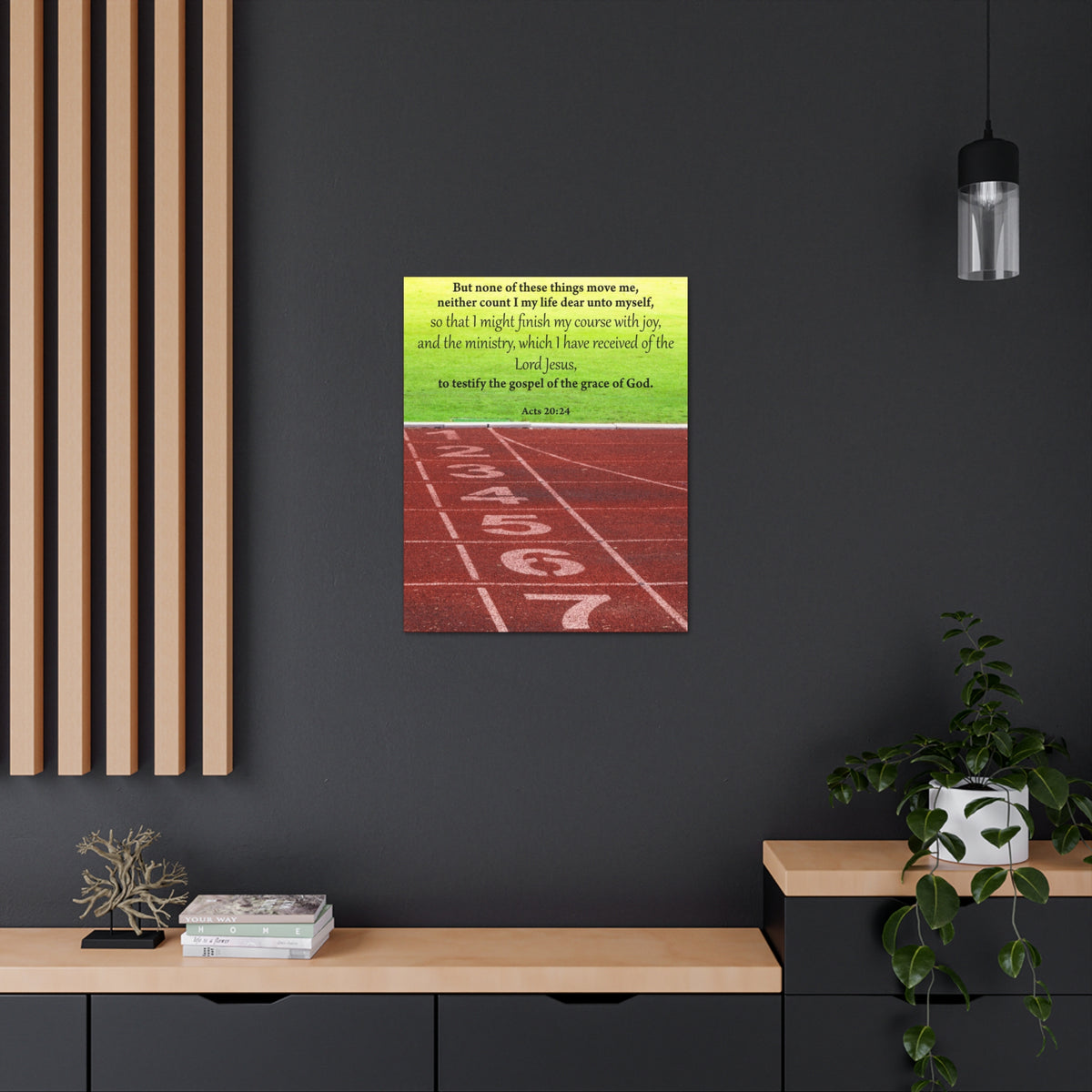 Bible Verse Canvas Testify the Gospel Acts 20:24 Christian Home Decor Scripture Art-Express Your Love Gifts