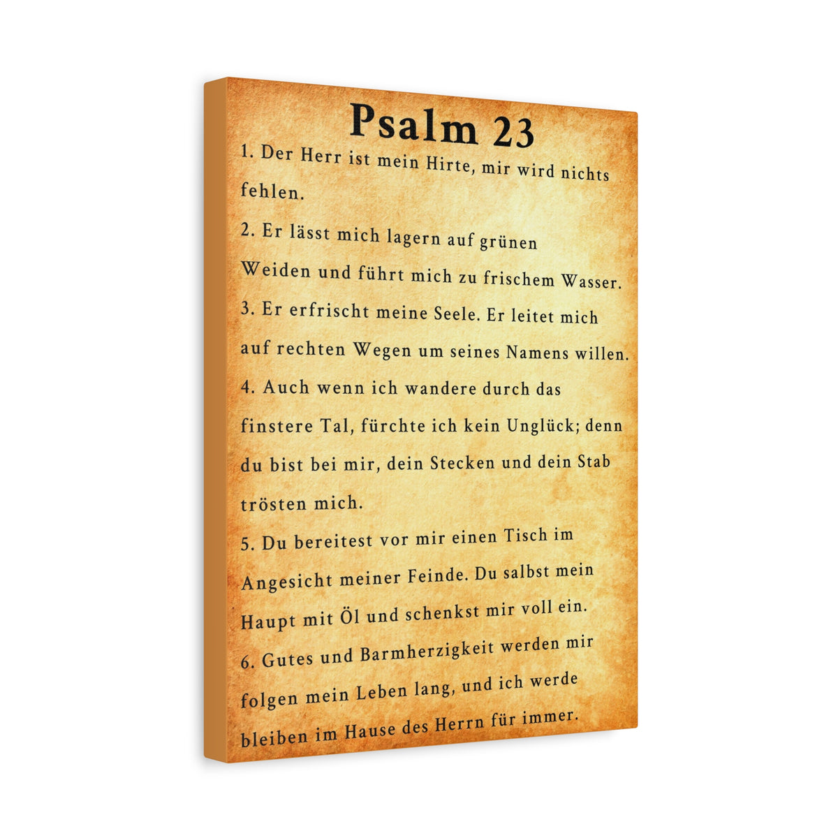 Scripture Walls Psalm 23 German Der Herr ist mein Hirte Gold Bible Verse Canvas Christian Wall Art Ready to Hang Unframed-Express Your Love Gifts