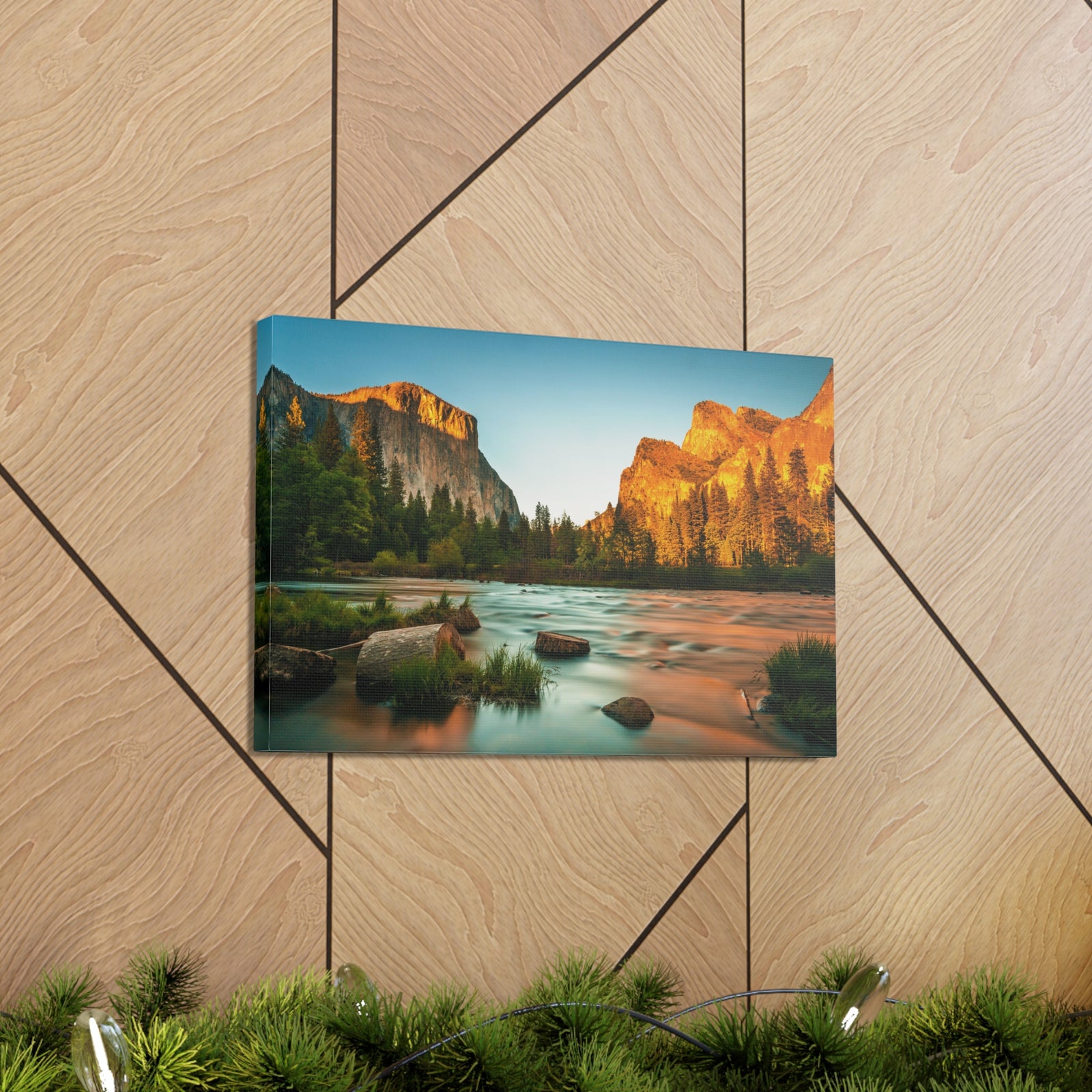 Mountain Valley Golden Hour Nature Wilderness Photography Canvas Wall Art for Home Decor Ready-to-Hang-Express Your Love Gifts