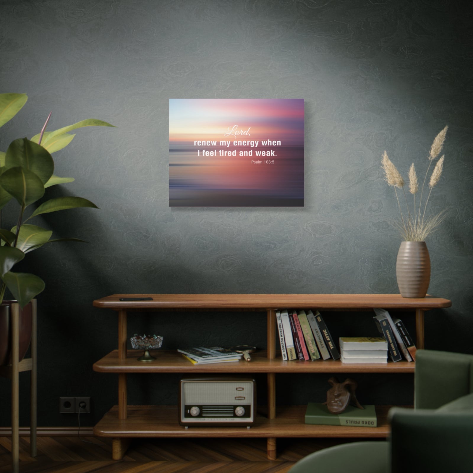 Scripture Canvas Renew My Energy Psalm 103:5 Christian Wall Art Bible Verse Print Ready to Hang-Express Your Love Gifts