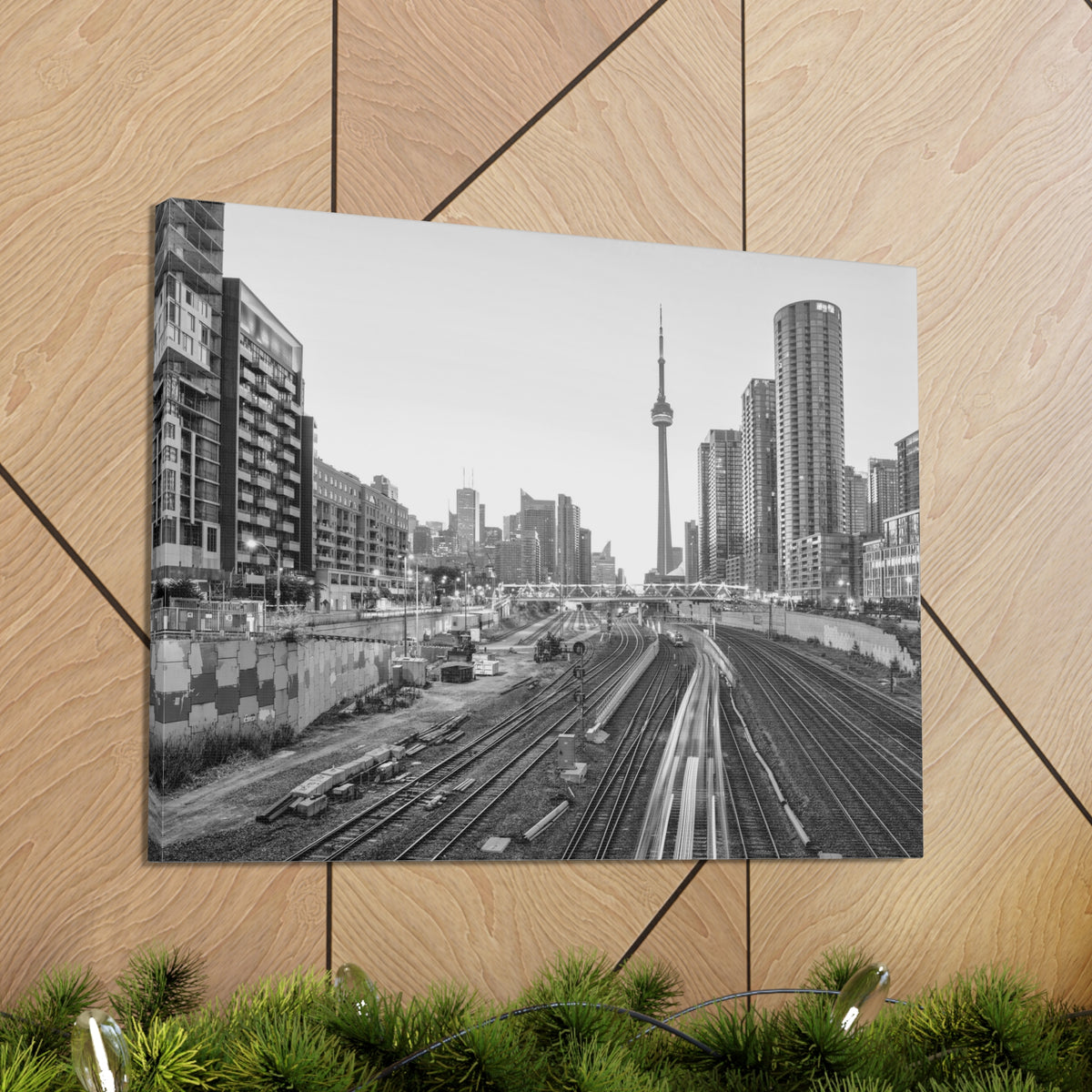 Toronto Black And White Skyline Canvas Artwork High-Quality Breathtaking Stunning Cityscape for Home Decor Ready to Hang-Express Your Love Gifts