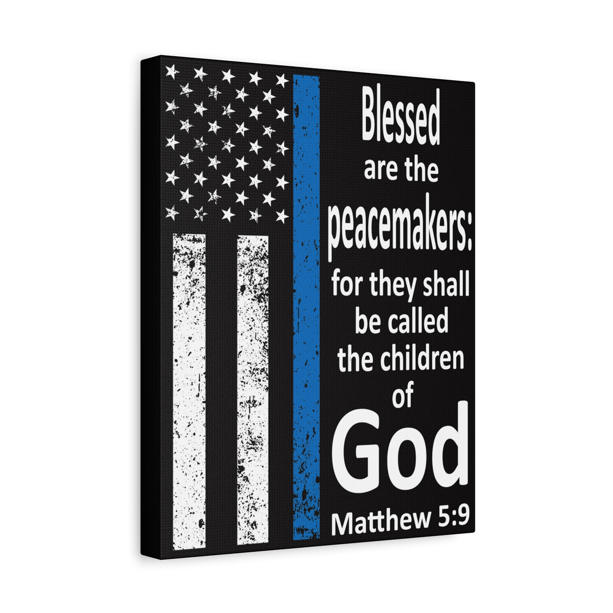 Scripture Walls Matthew 5:9 Police Officer Sign Bible Canvas Christian Wall Art Ready to Hang Unframed-Express Your Love Gifts
