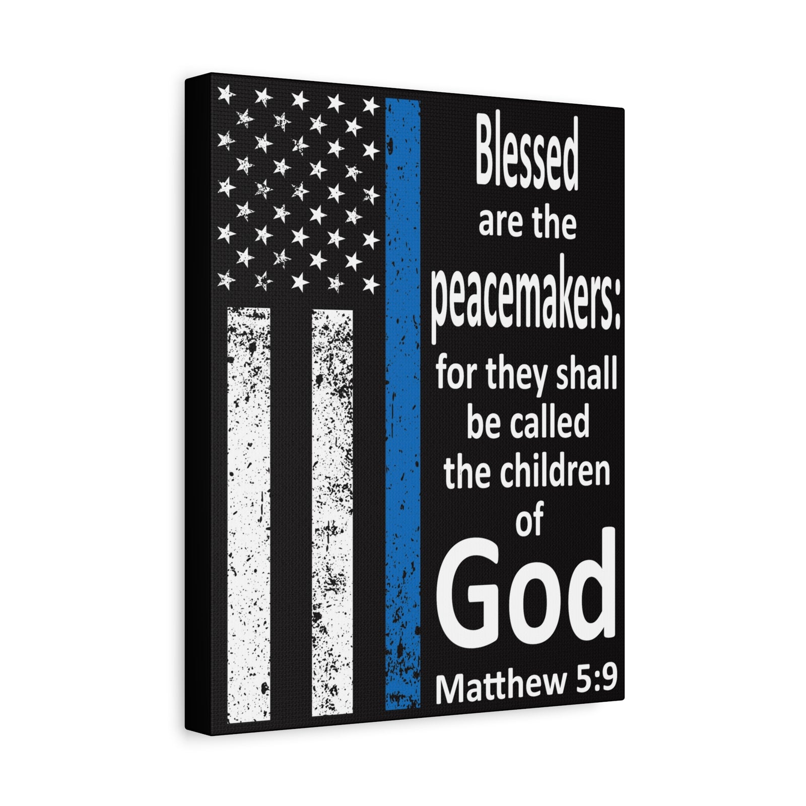 Scripture Walls Matthew 5:9 Police Officer Sign Bible Canvas Christian Wall Art Ready to Hang Unframed-Express Your Love Gifts
