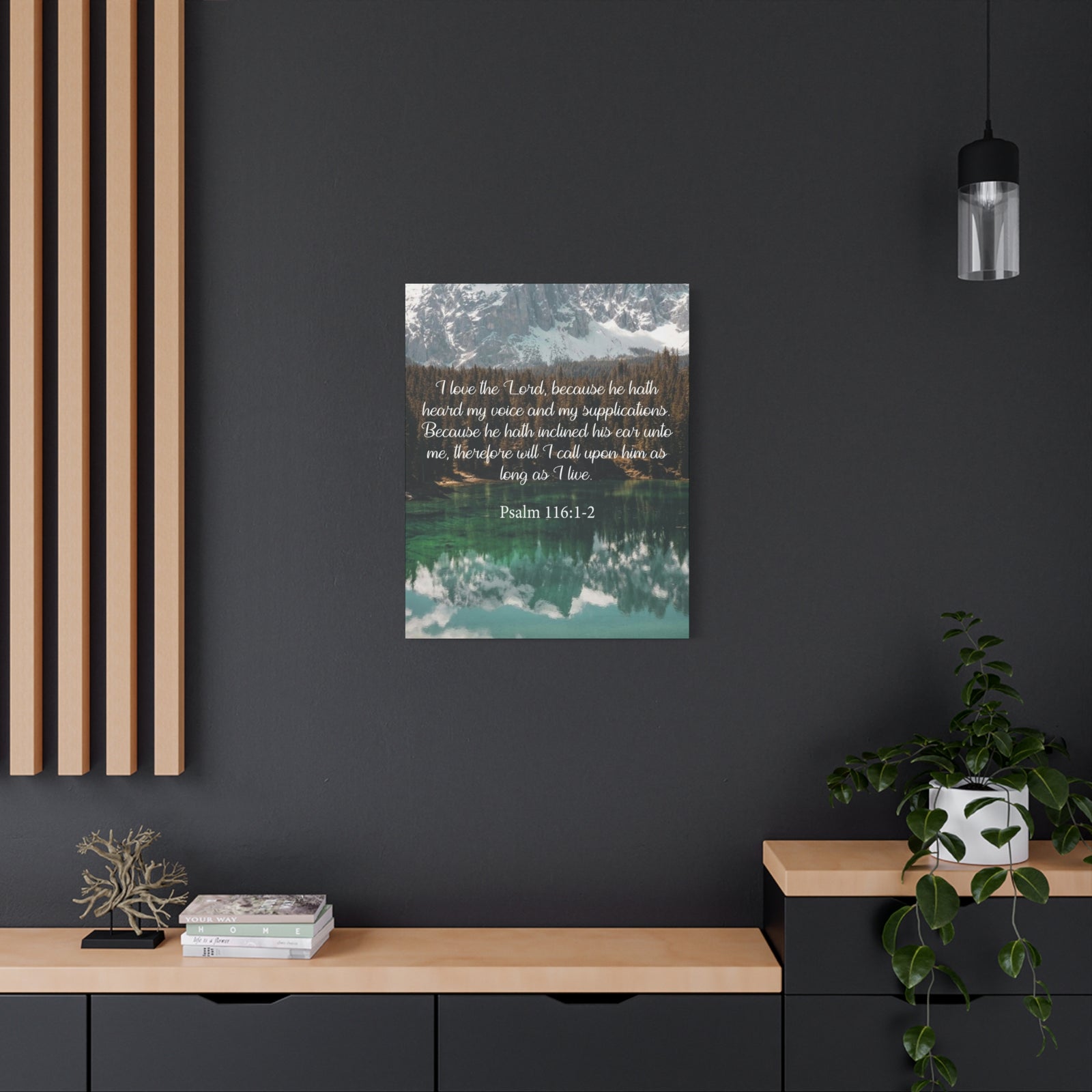 Bible Verse Canvas I Love The Lord Psalm 116:1-2 Christian Home Décor Wall Art Scripture Ready to Hang Faith Print-Express Your Love Gifts