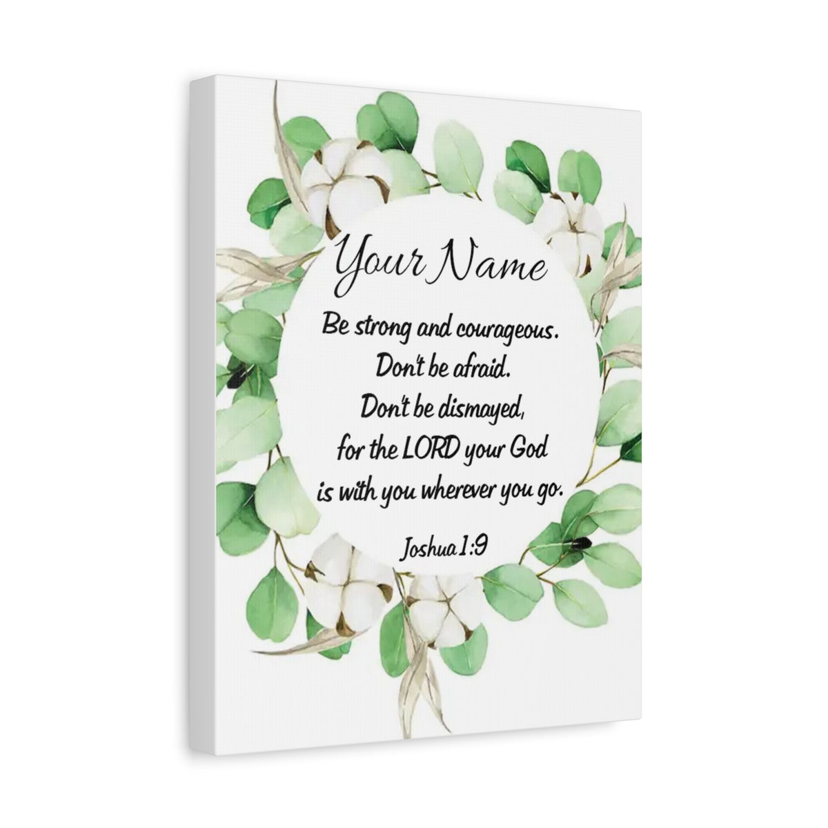 Scripture Walls Personalized Joshua 1:9 Bible Chapter Canvas Christian Wall Art Ready to Hang-Express Your Love Gifts