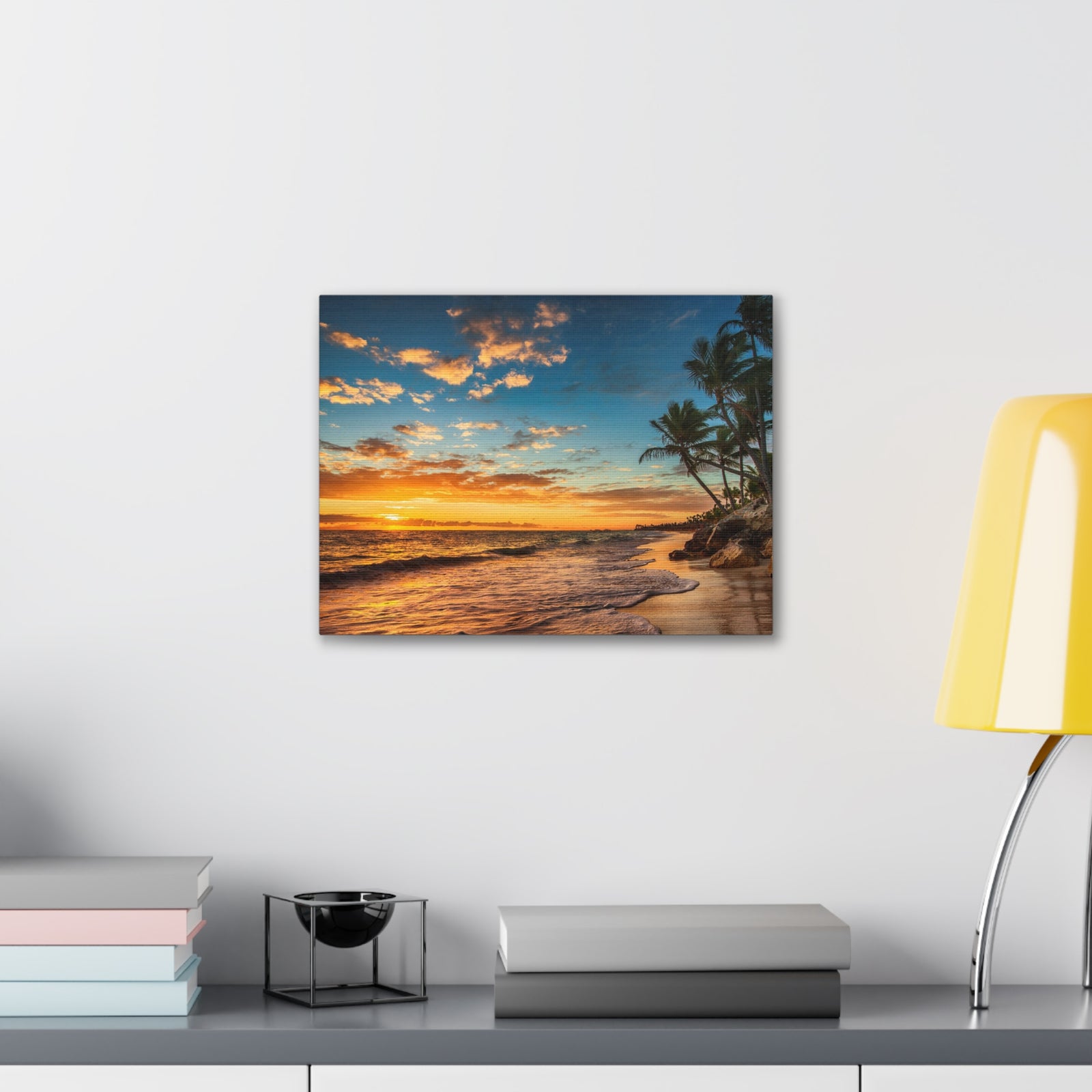 Tropical Island Beach Sunrise Ocean Canvas Wall Art for Home Decor Ready-to-Hang-Express Your Love Gifts