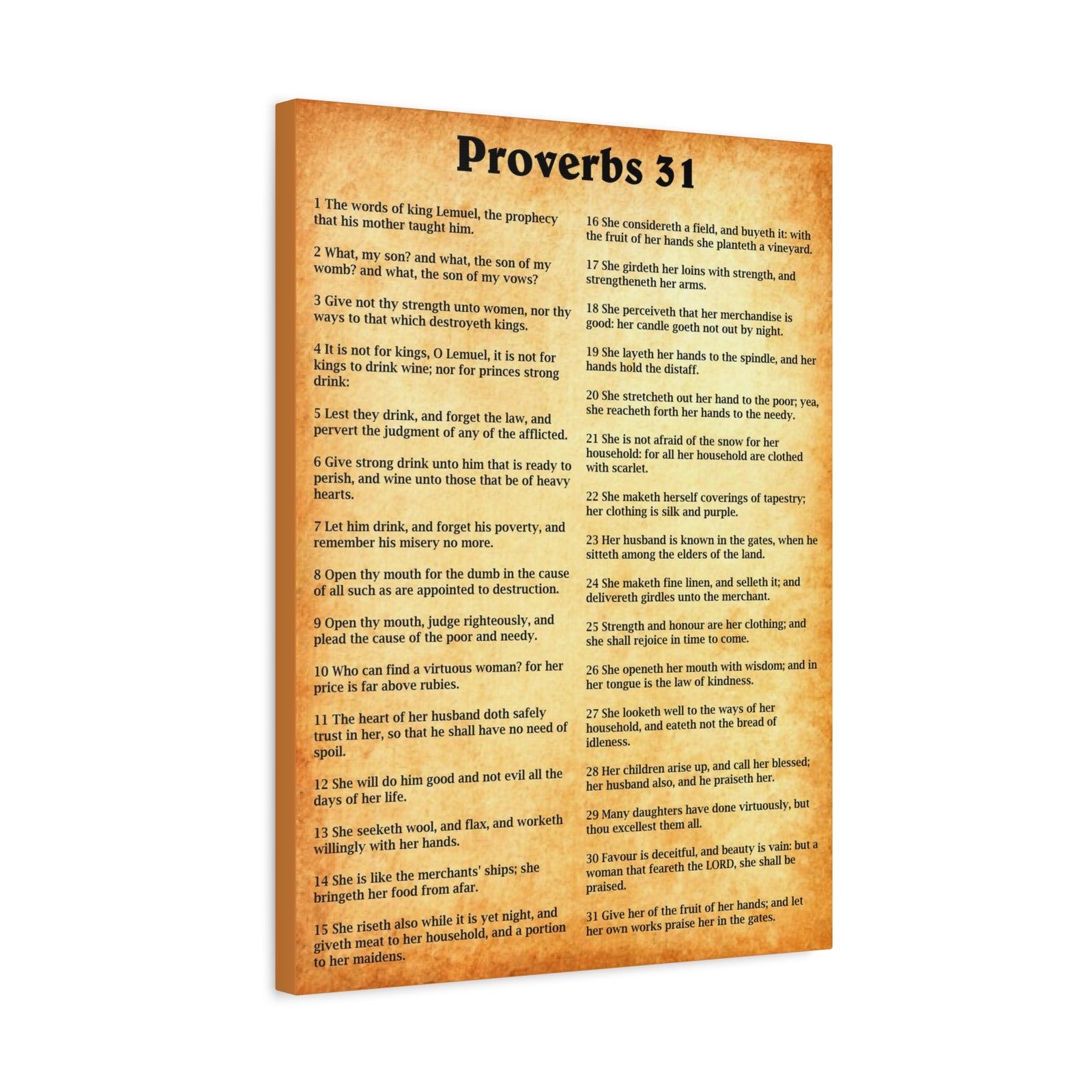 Scripture Walls Proverbs Chapter 31 Gold Bible Canvas Christian Wall Art Ready to Hang Unframed-Express Your Love Gifts