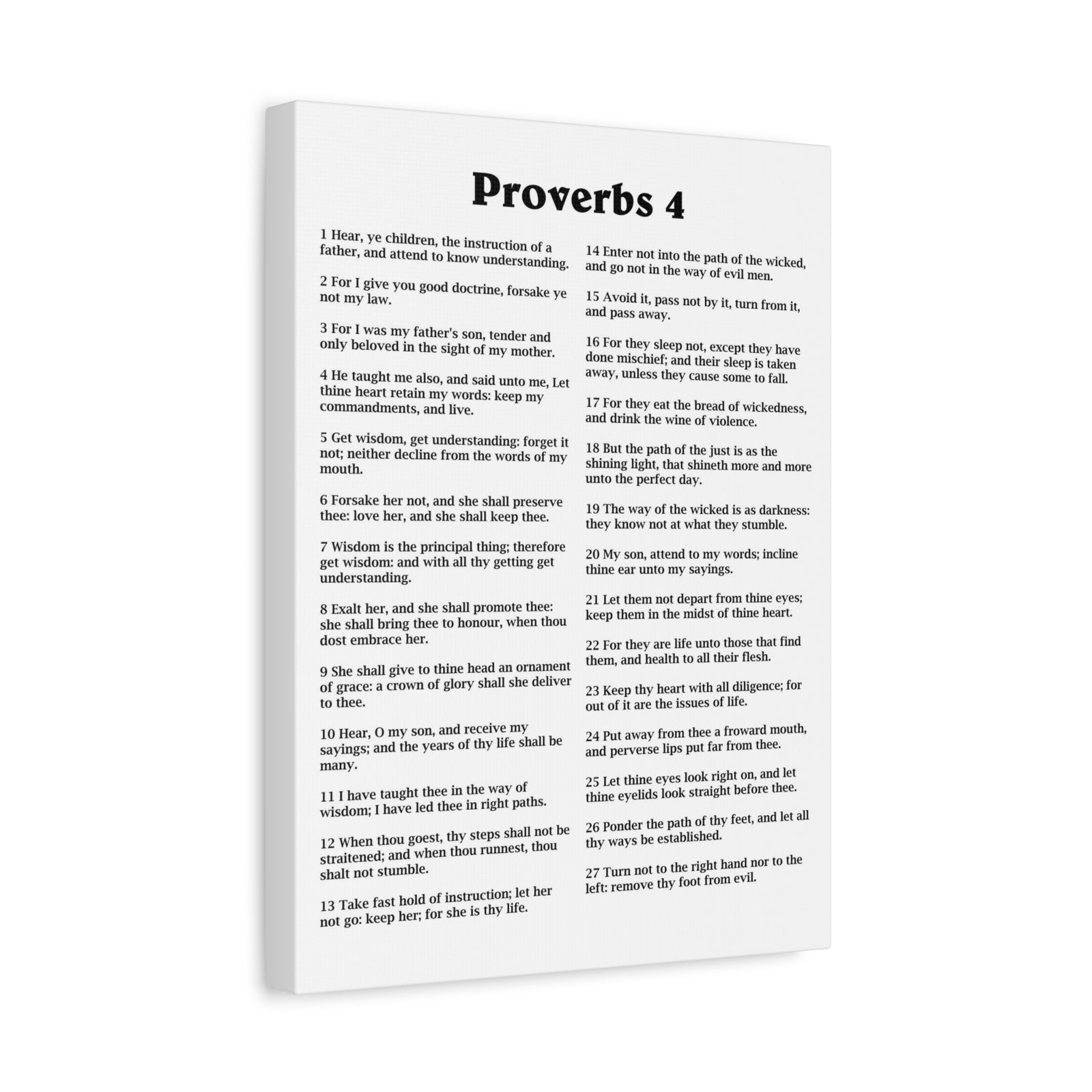 Scripture Walls Proverbs Chapter 4 White Bible Canvas Christian Wall Art Ready to Hang Unframed-Express Your Love Gifts