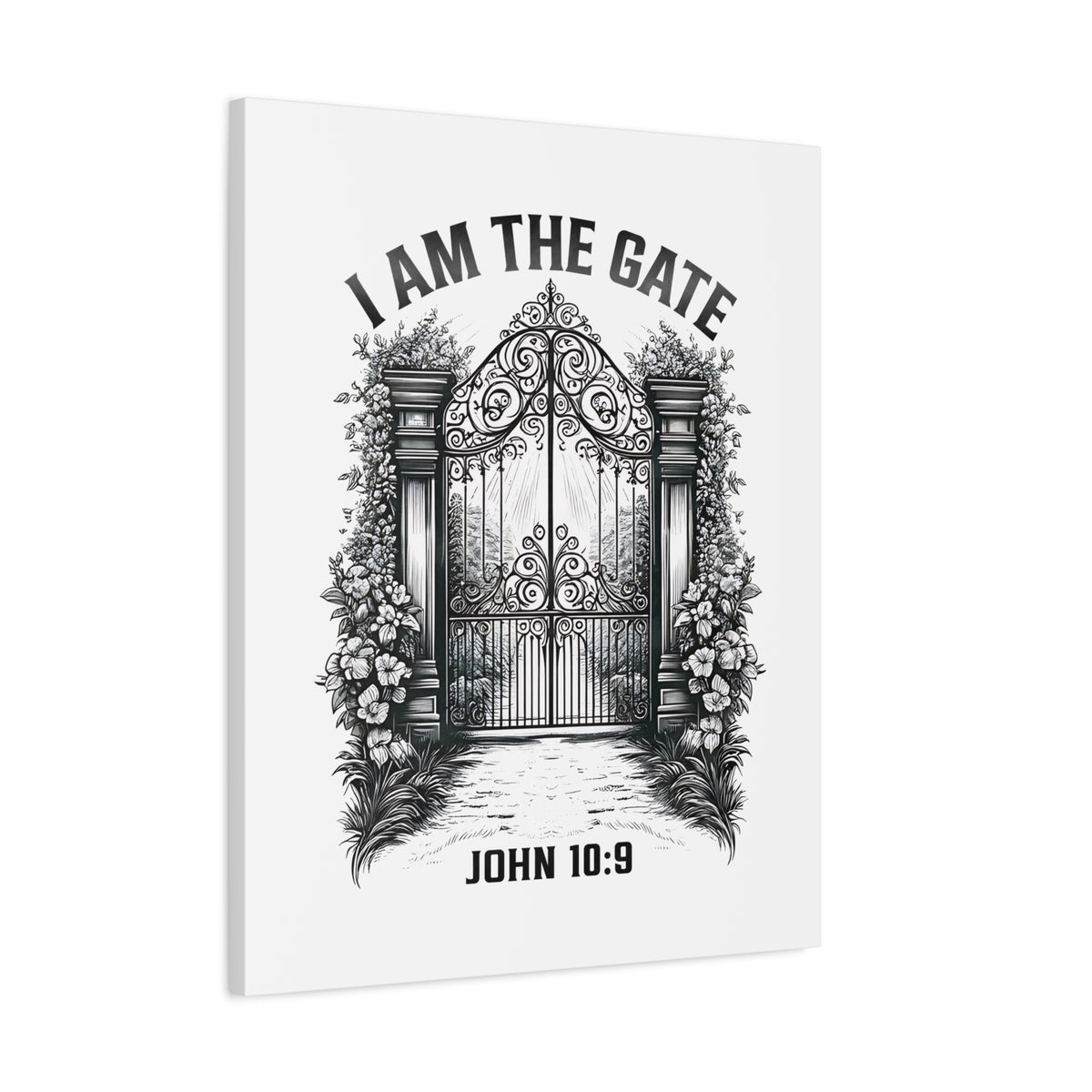 Scripture Walls John 10:9 I Am The Gate Bible Verse Canvas Christian Wall Art Ready to Hang Unframed-Express Your Love Gifts