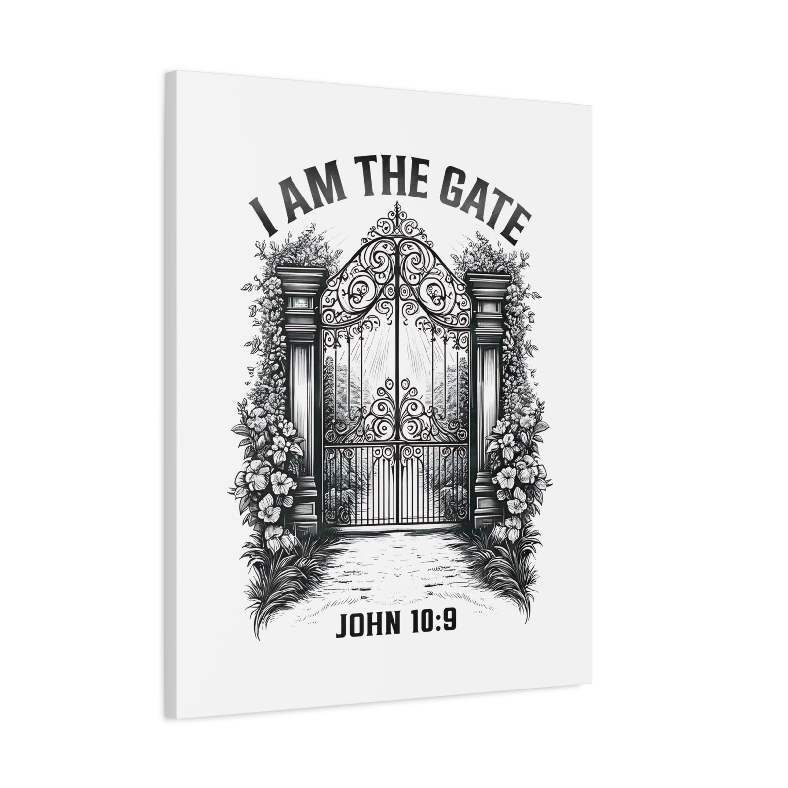 Scripture Walls John 10:9 I Am The Gate Bible Verse Canvas Christian Wall Art Ready to Hang Unframed-Express Your Love Gifts