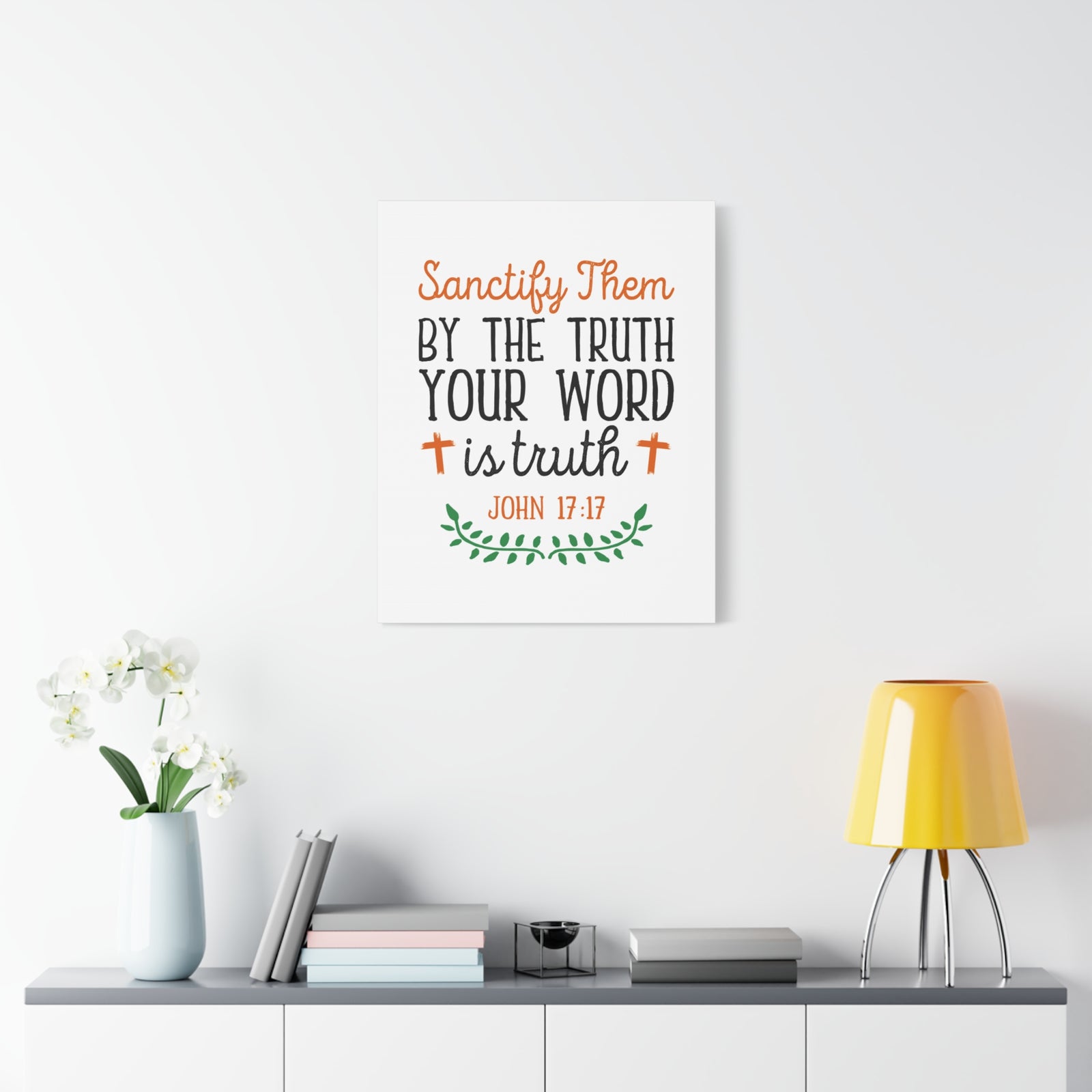 Scripture Canvas Your Word Is The Truth John 17:17 Christian Wall Art Bible Verse Print Ready to Hang-Express Your Love Gifts