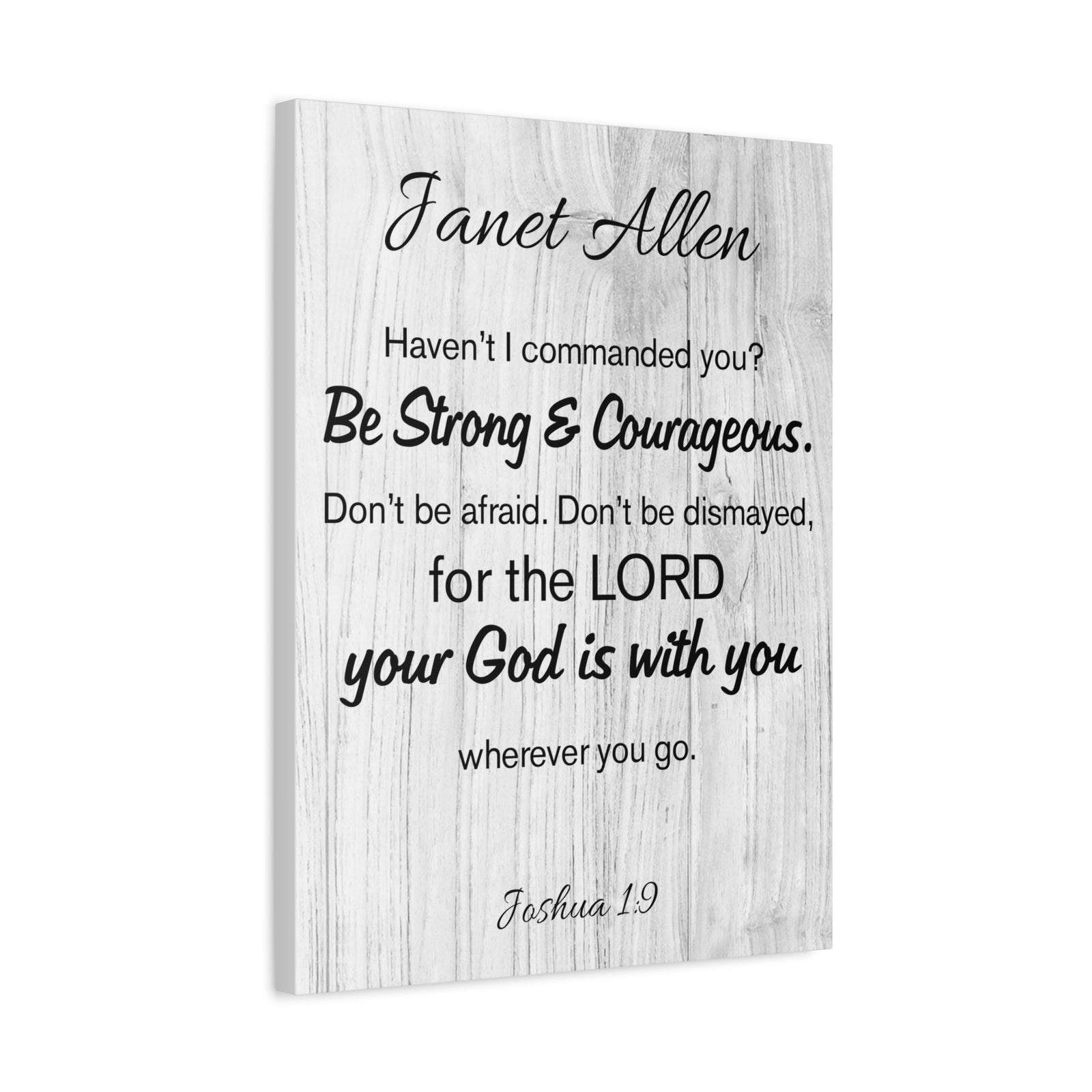 Scripture Walls Personalized Joshua 1:9 Bible Chapter Canvas Christian Wall Art Ready to Hang-Express Your Love Gifts