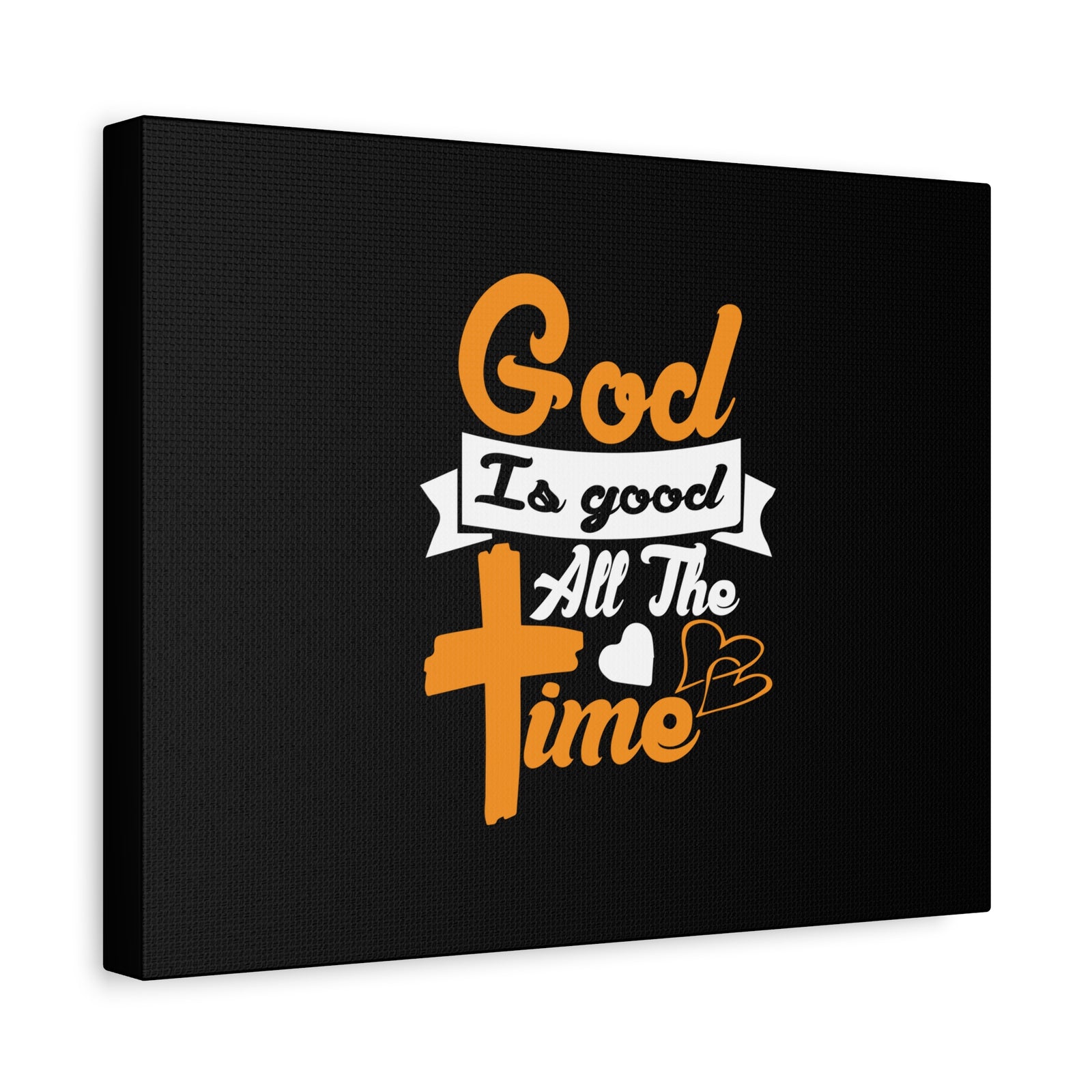 Scripture Canvas God Is Good All The Time Psalm 100:5 Orange Christian Wall Art Bible Verse Print Ready to Hang-Express Your Love Gifts
