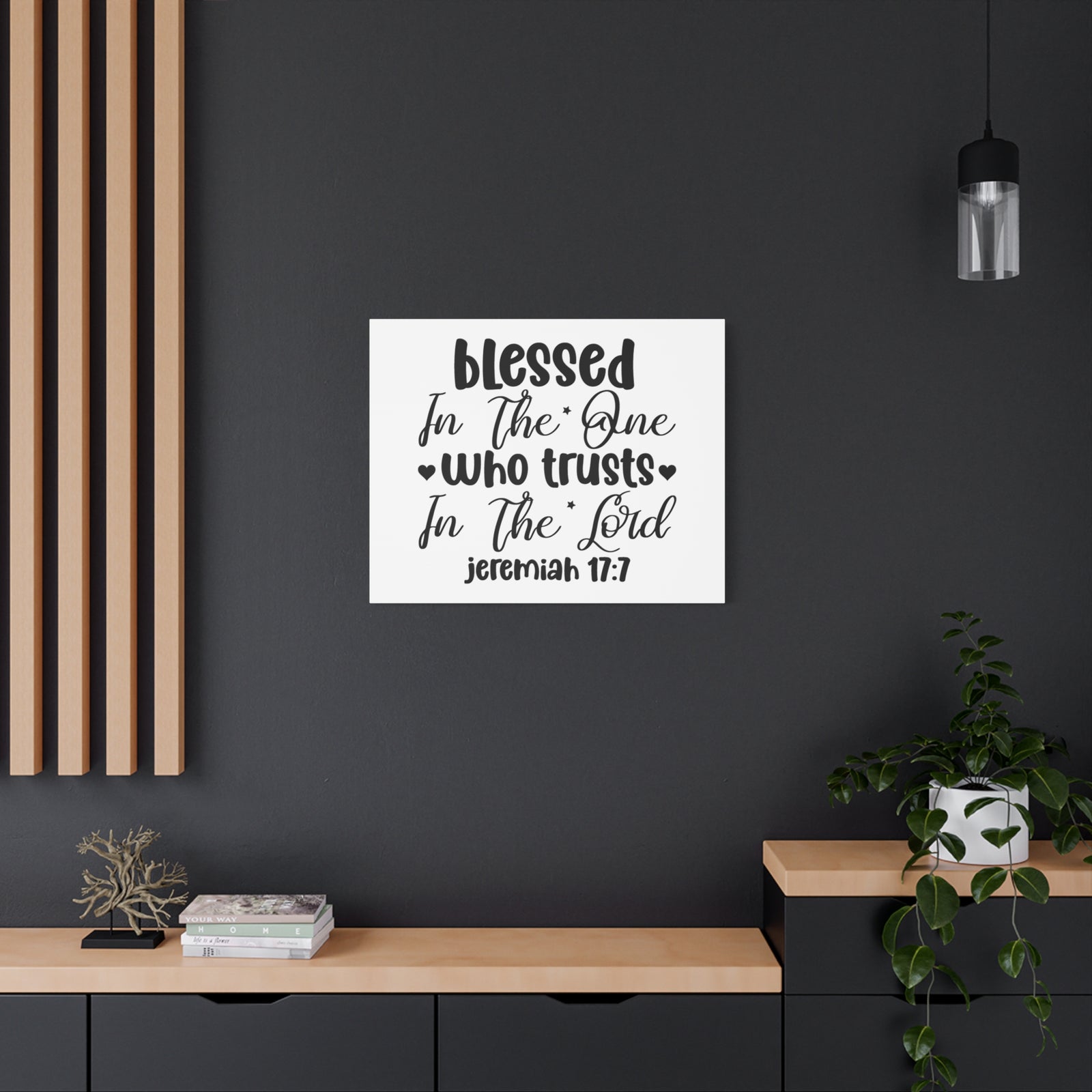 Scripture Walls Jeremiah 17:7 Blesse Who Trusts Hearts Bible Verse Canvas Christian Wall Art Ready to Hang Unframed-Express Your Love Gifts