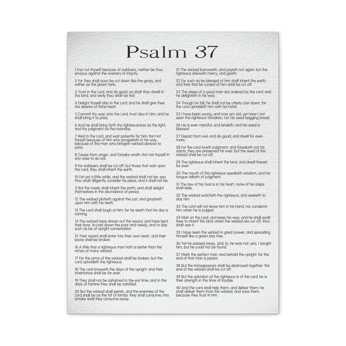 Scripture Canvas Delighting in His Righteousness Psalm 37 Christian Wall Art Bible Verse Print Ready to Hang-Express Your Love Gifts