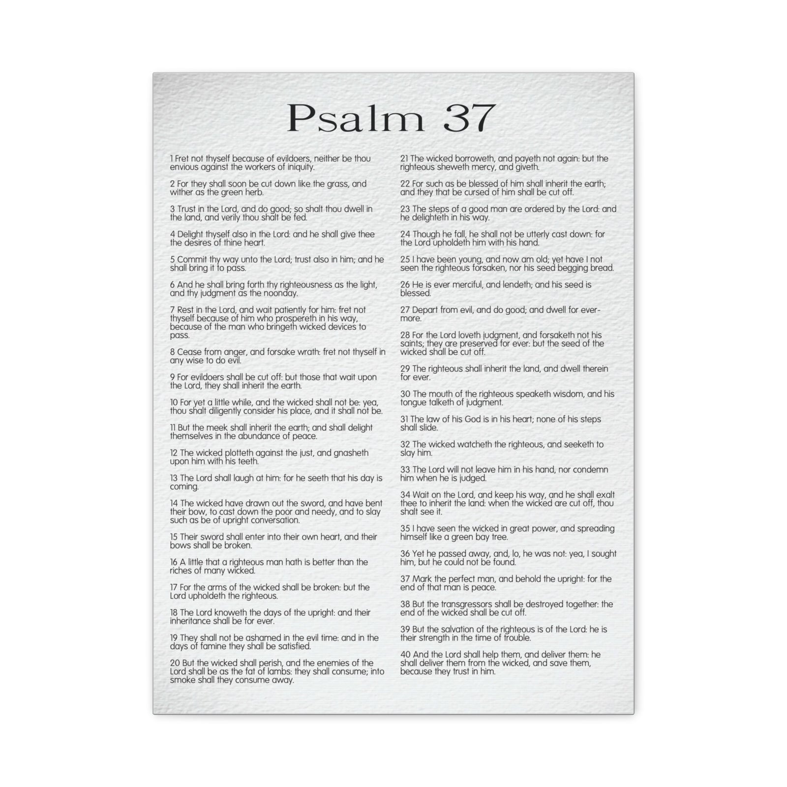 Scripture Canvas Delighting in His Righteousness Psalm 37 Christian Wall Art Bible Verse Print Ready to Hang-Express Your Love Gifts