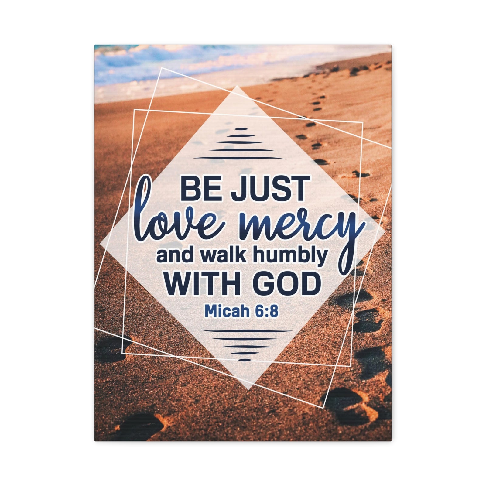 Scripture Canvas Walk Humbly With God Micah 6:8 Christian Wall Art Bible Verse Print Ready to Hang-Express Your Love Gifts
