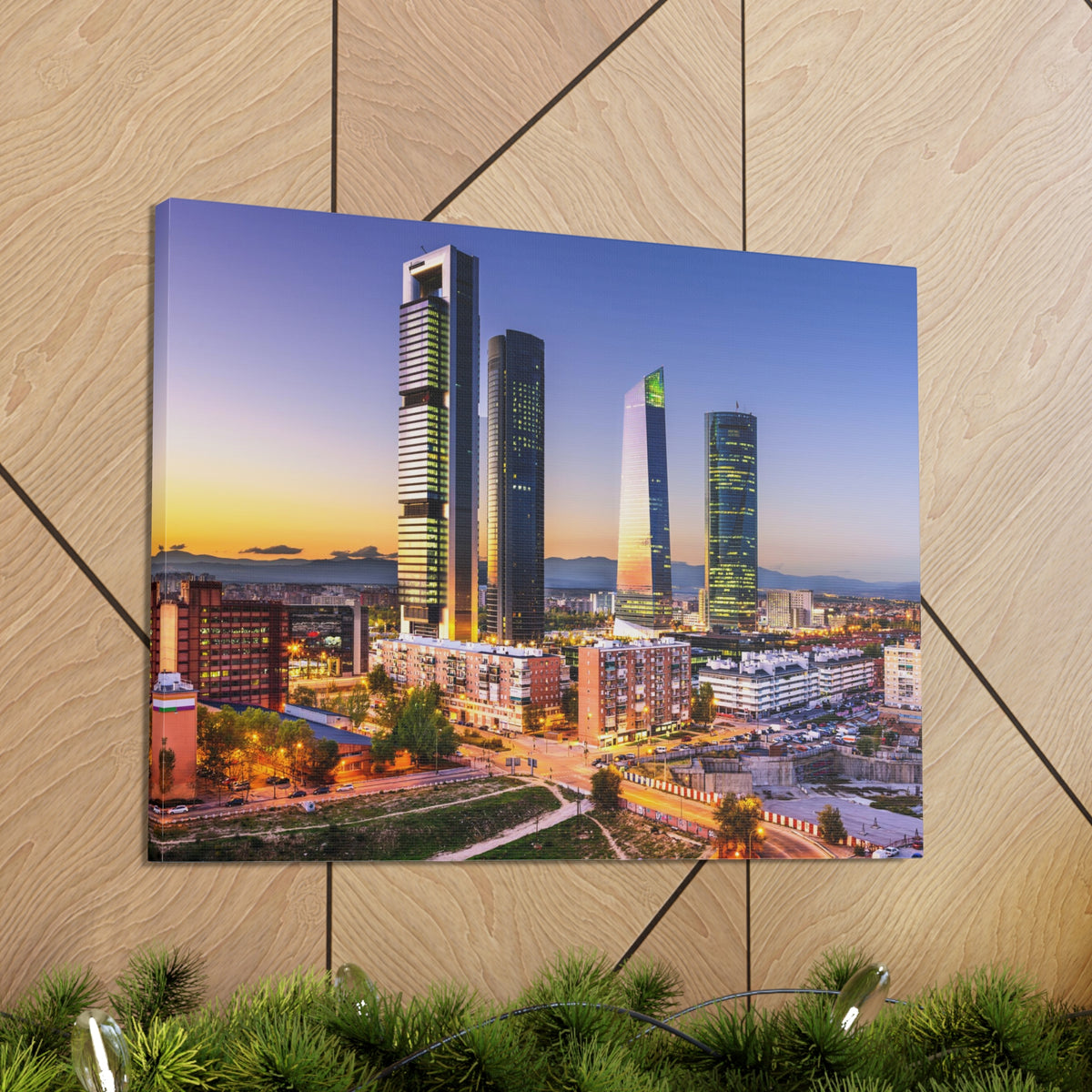 Madrid Night Skyline Canvas Artwork High-Quality Breathtaking Stunning Cityscape for Home Decor Ready to Hang-Express Your Love Gifts