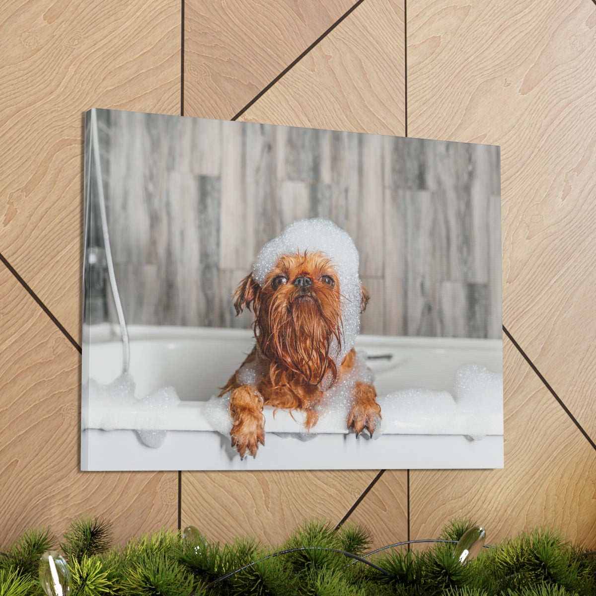 Cute Little Griffon Bathee Canvas Wall Art for Home Decor Ready-to-Hang-Express Your Love Gifts