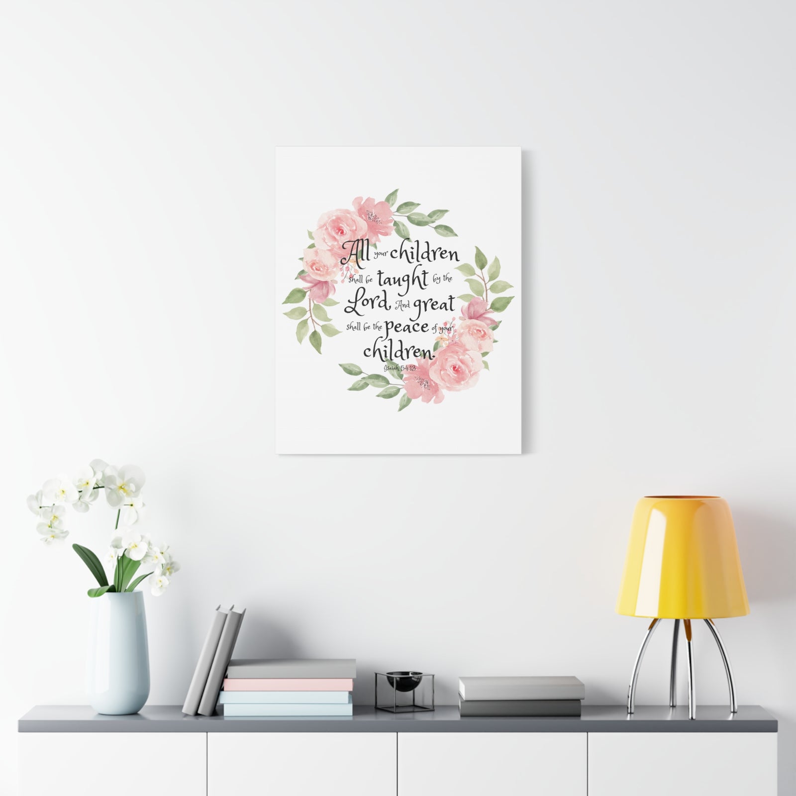 Scripture Walls Isaiah 54:13 All Your Children Bible Verse Canvas Christian Wall Art Ready to Hang Unframed-Express Your Love Gifts