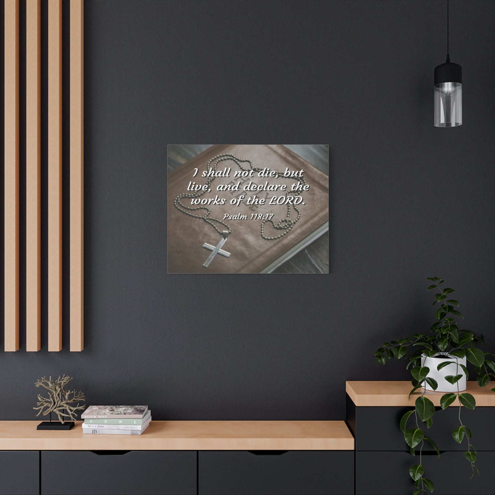 Scripture Canvas Declare The Works Psalm 118:17 Christian Wall Art Bible Verse Print Ready to Hang-Express Your Love Gifts