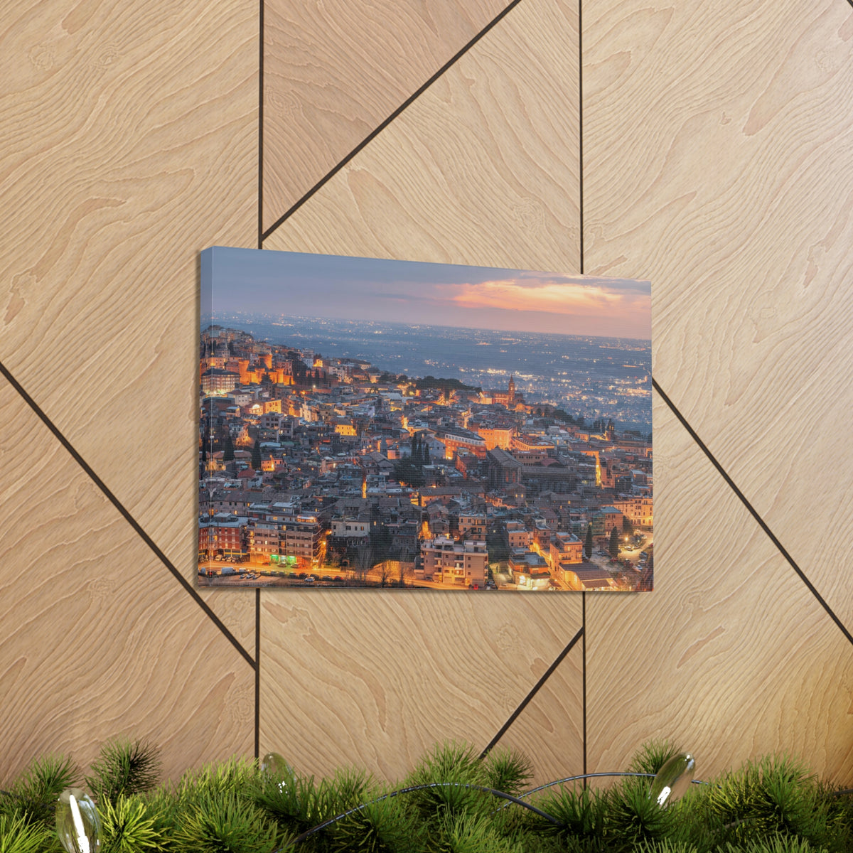 Rome Night Skyline Canvas Artwork High-Quality Breathtaking Stunning Cityscape for Home Decor Ready to Hang-Express Your Love Gifts